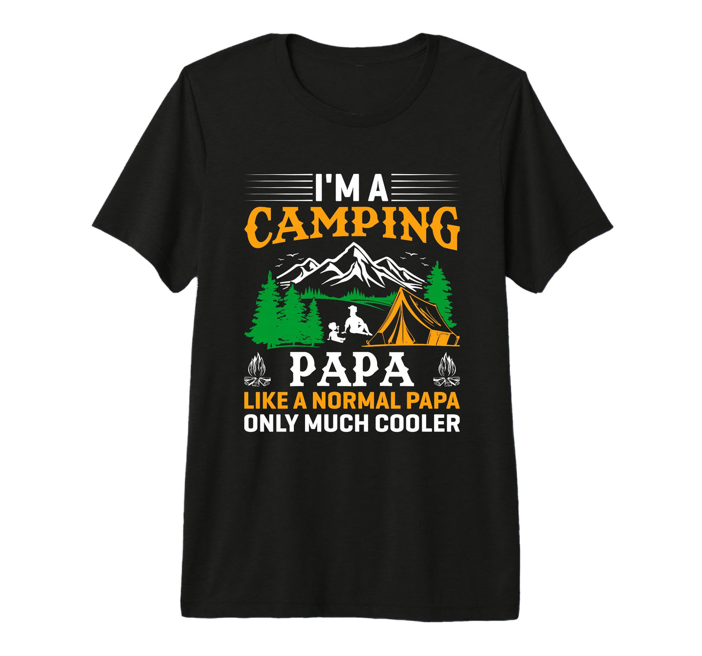 Papa Camping Fathers Day Funny Camper T-Shirt - Unique Graphic Men Women - T-Shirt, Sweatshirt, Hoodie