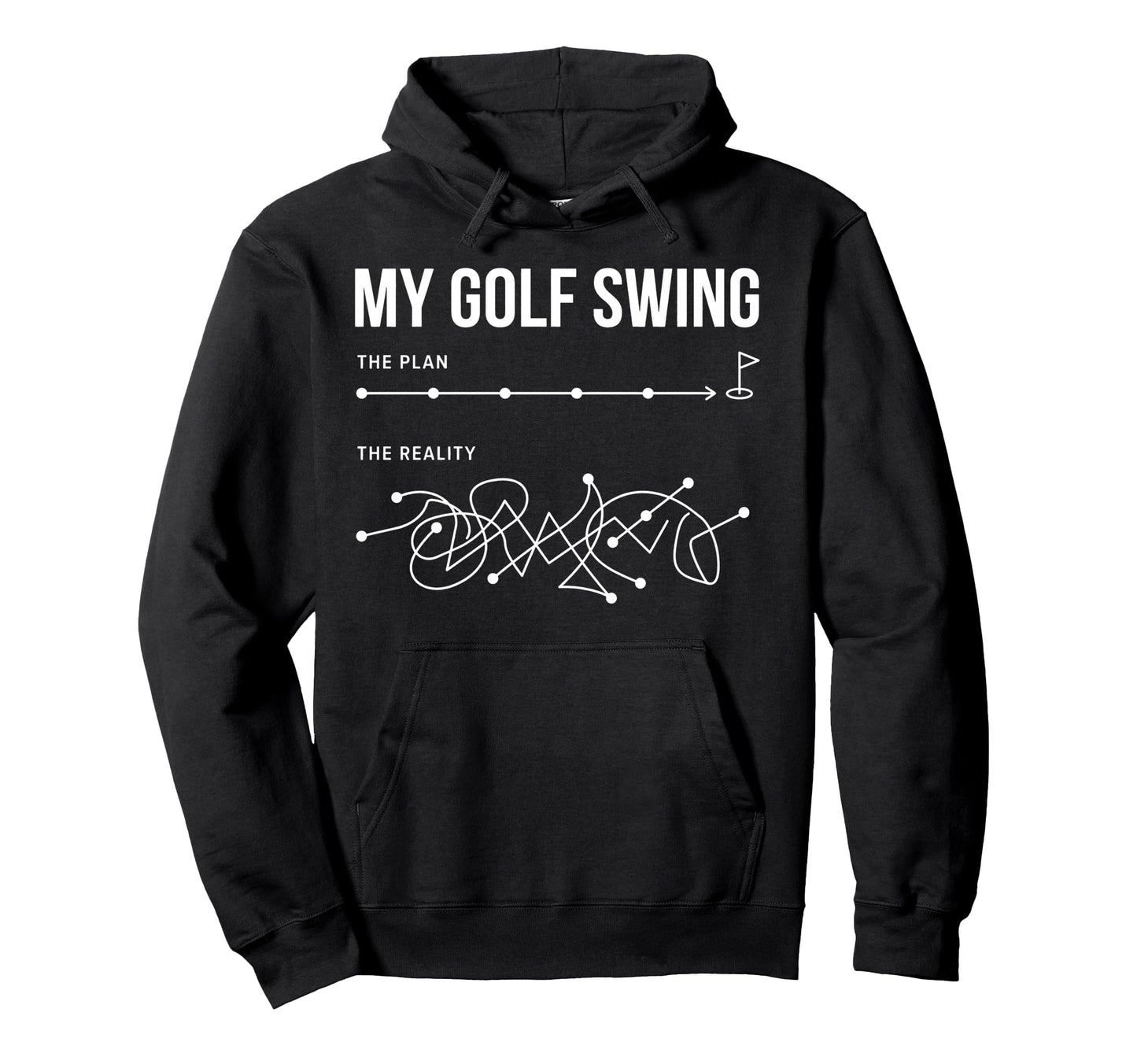 Golf Swing Plan Vs Reality Funny Hoodie - Custom Art Print Men Women - T-Shirt, Sweatshirt, Hoodie