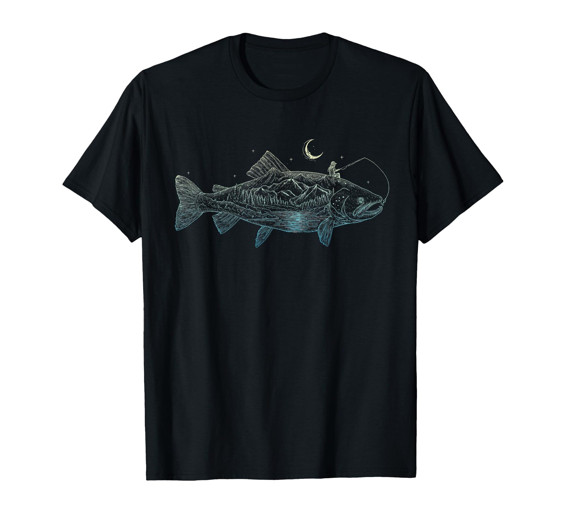 Forest Mountain Fishing Outdoor T-Shirt - Casual Everyday Wear Unisex - T-Shirt, Sweatshirt, Hoodie