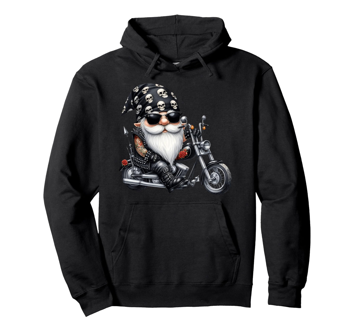 Motorcycle Gnome Retired Biker Dad Life Hoodie - Graphic Print Men Women - T-Shirt, Sweatshirt, Hoodie