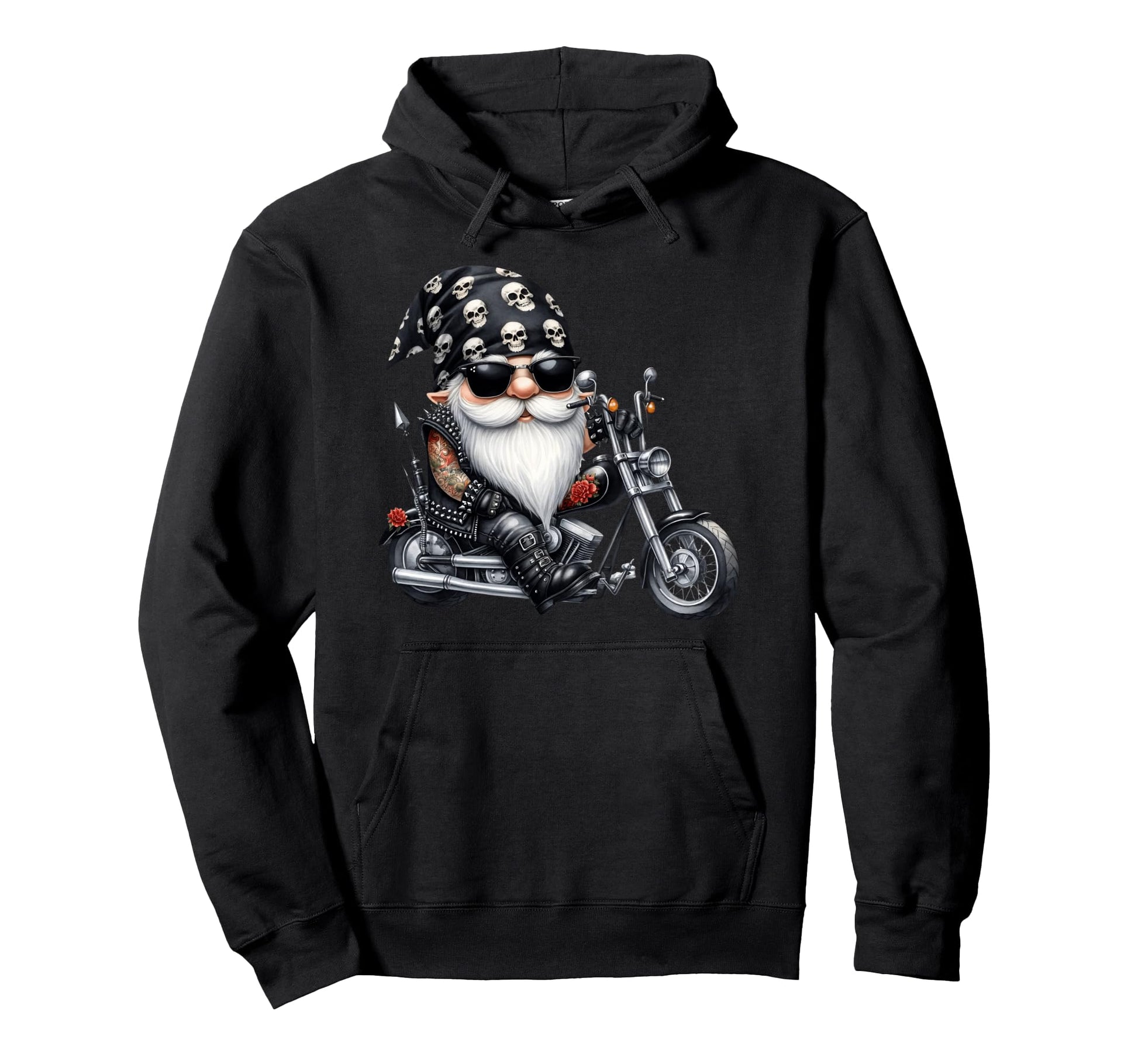 Motorcycle Gnome Retired Biker Dad Life Hoodie - Graphic Print Men Women - T-Shirt, Sweatshirt, Hoodie