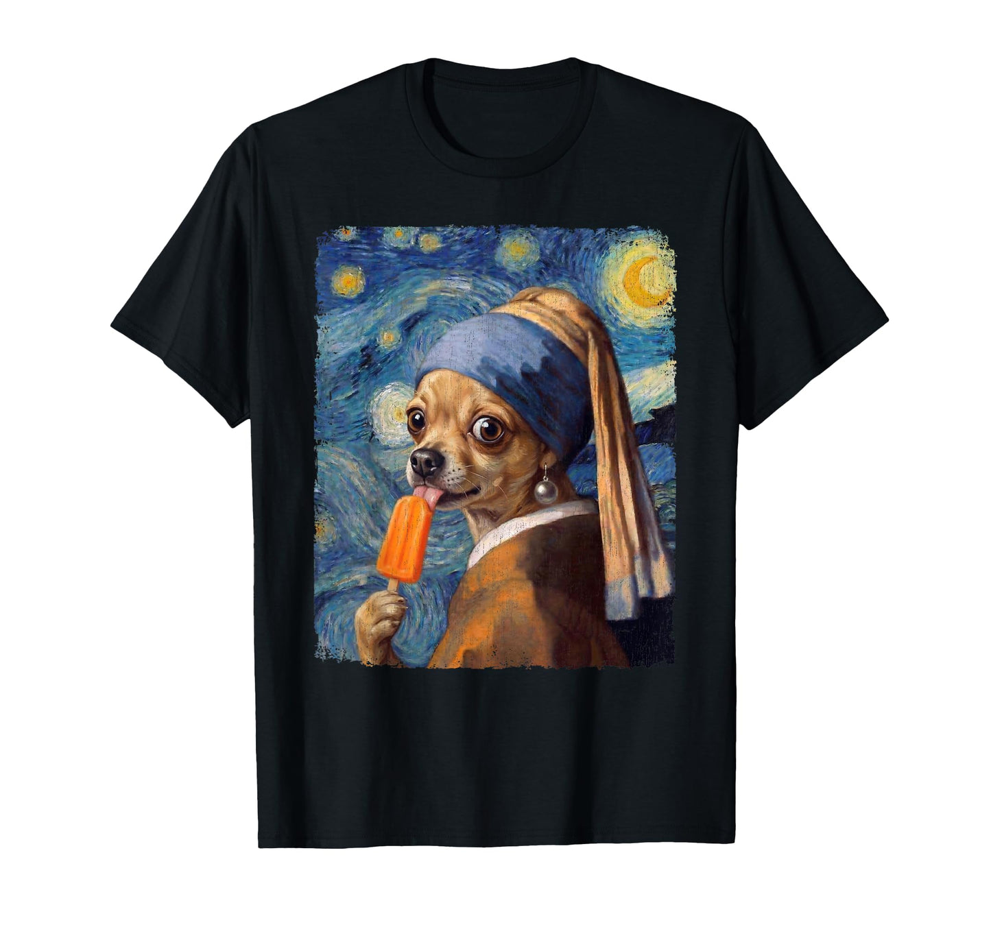 Chihuahua Ice Pop Dog Pearl Earring T-Shirt - Streetwear Style Unisex - T-Shirt, Sweatshirt, Hoodie