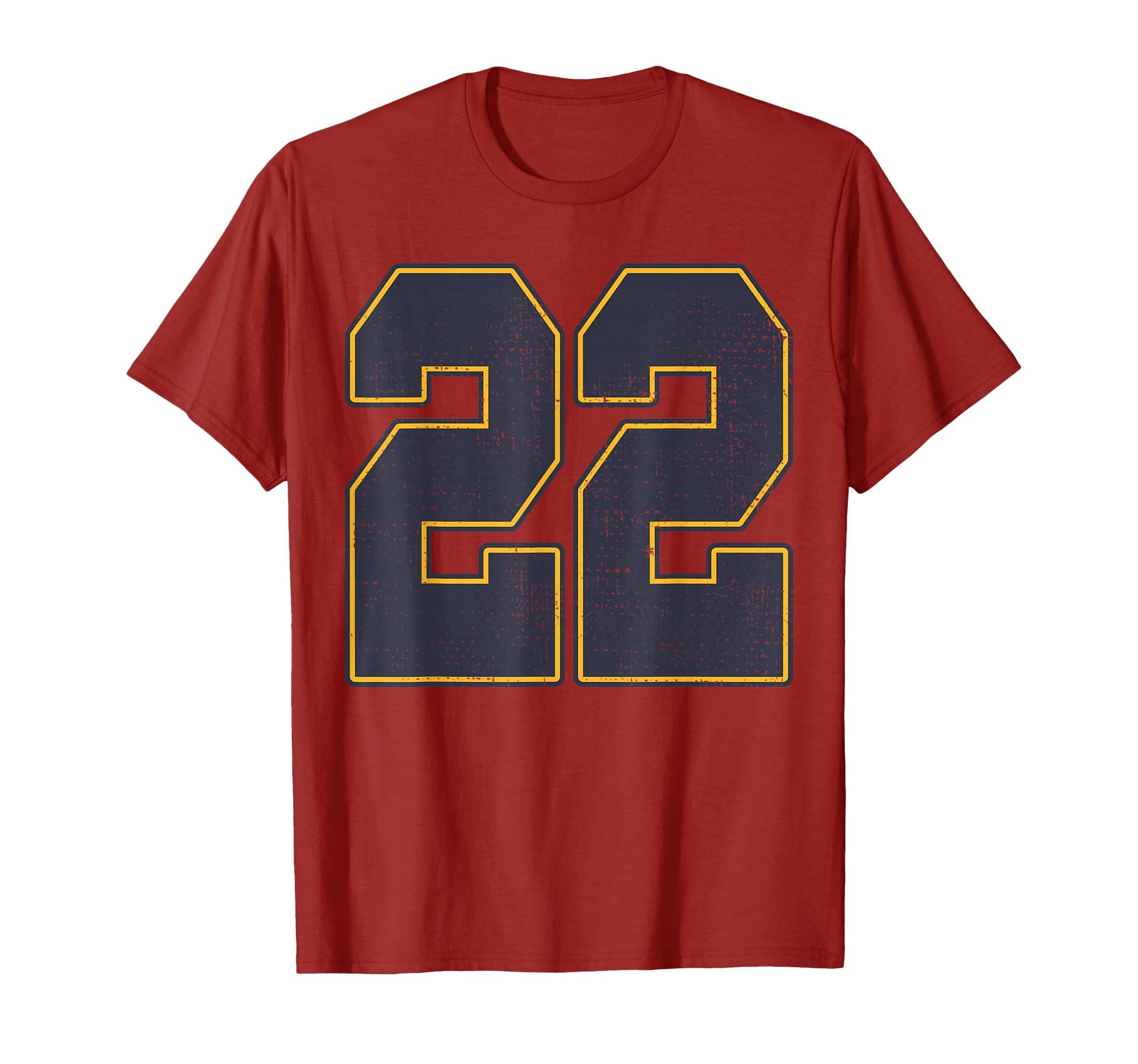 22 Outline Number 22 Fan Varsity T-Shirt - Fun Novelty Design Unisex - T-Shirt, Sweatshirt, Hoodie