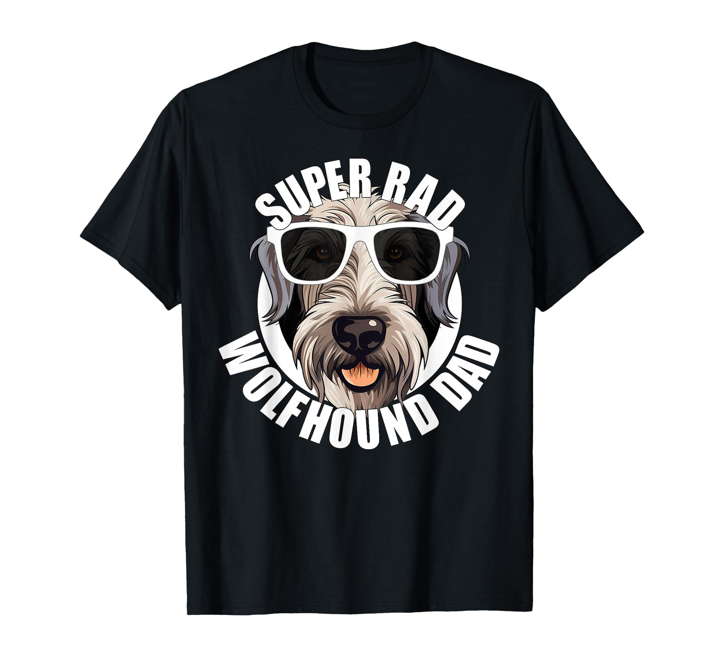 Irish Wolfhound Dad Puppy Dog Sunglasses T-Shirt - Custom Art Print Unisex - T-Shirt, Sweatshirt, Hoodie