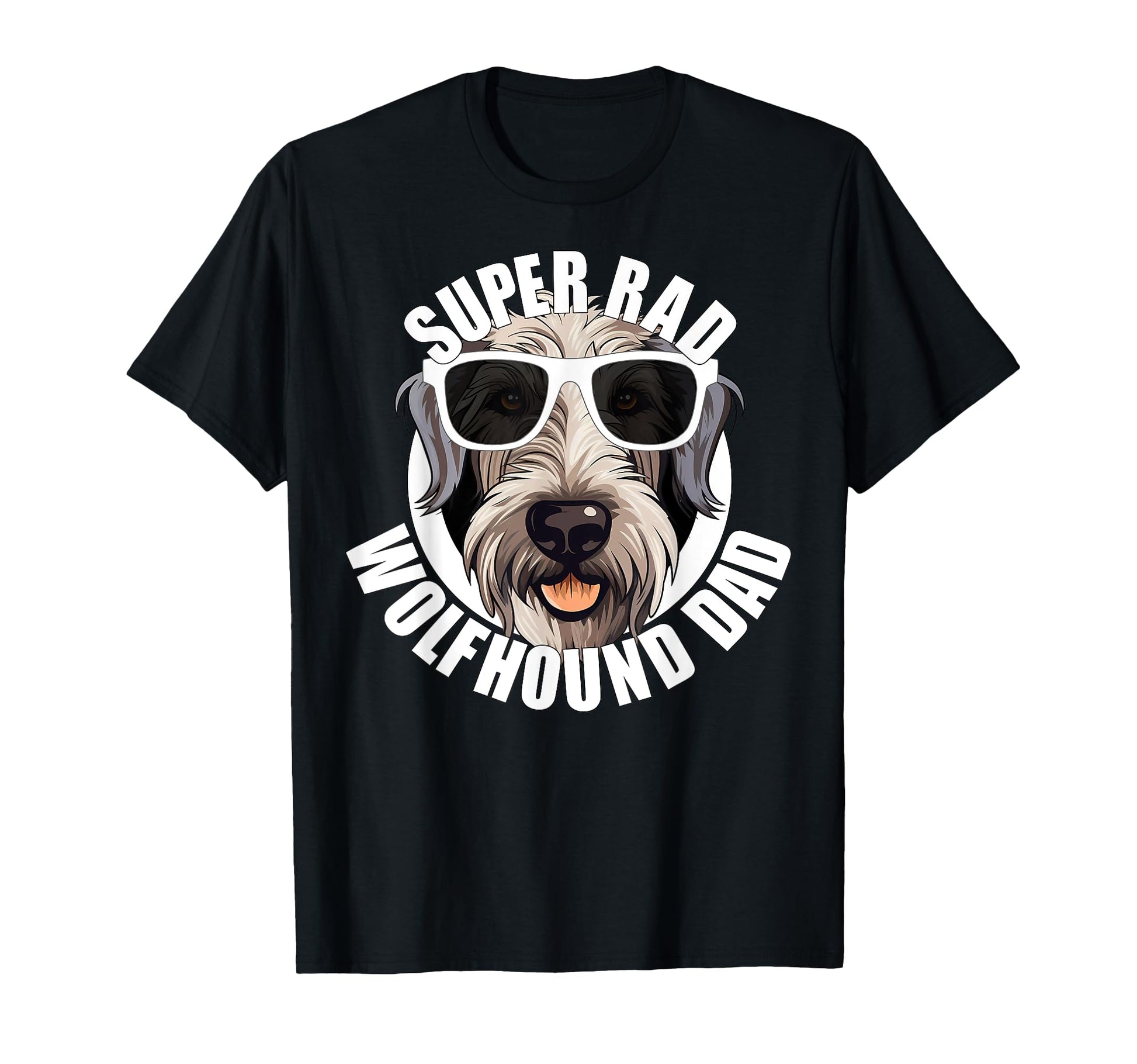 Irish Wolfhound Dad Puppy Dog Sunglasses T-Shirt - Custom Art Print Unisex - T-Shirt, Sweatshirt, Hoodie