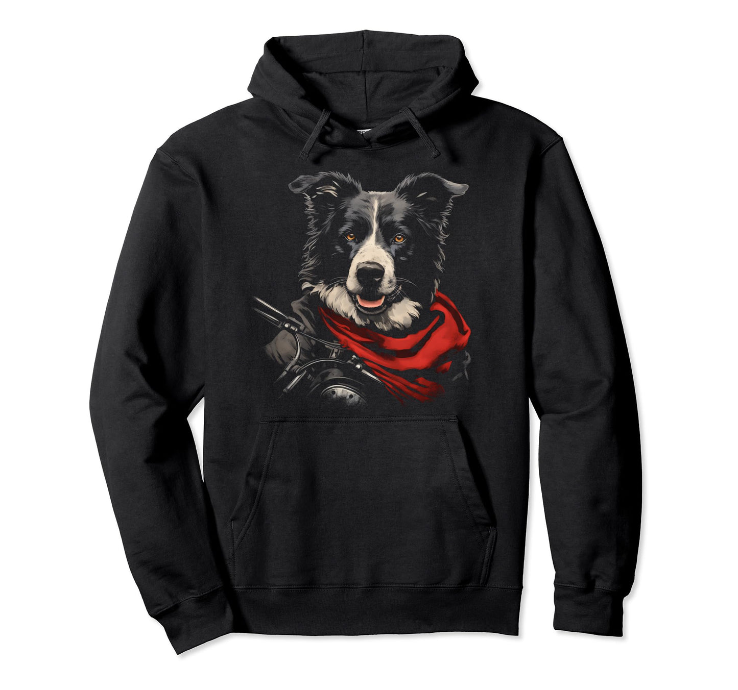 Motorcycle Dad Biker Dog Funny Border Hoodie - Minimalist Print Men Women - T-Shirt, Sweatshirt, Hoodie