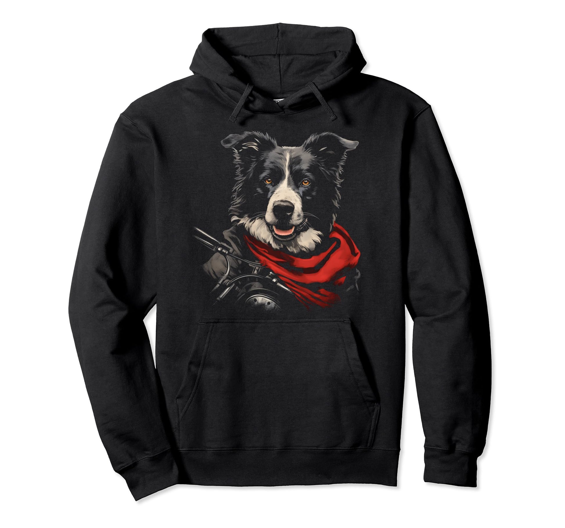 Motorcycle Dad Biker Dog Funny Border Hoodie - Minimalist Print Men Women - T-Shirt, Sweatshirt, Hoodie