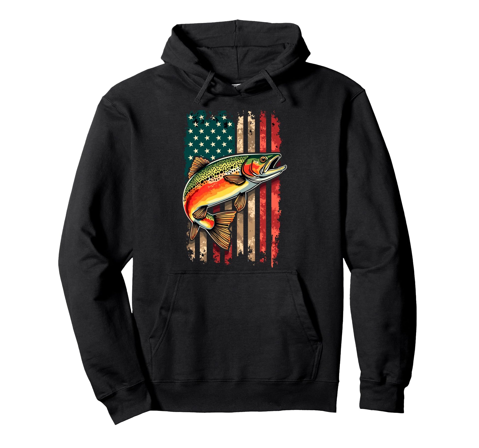 Us American Flag Fishing Lover Fish Hoodie - Minimalist Print Men Women - T-Shirt, Sweatshirt, Hoodie