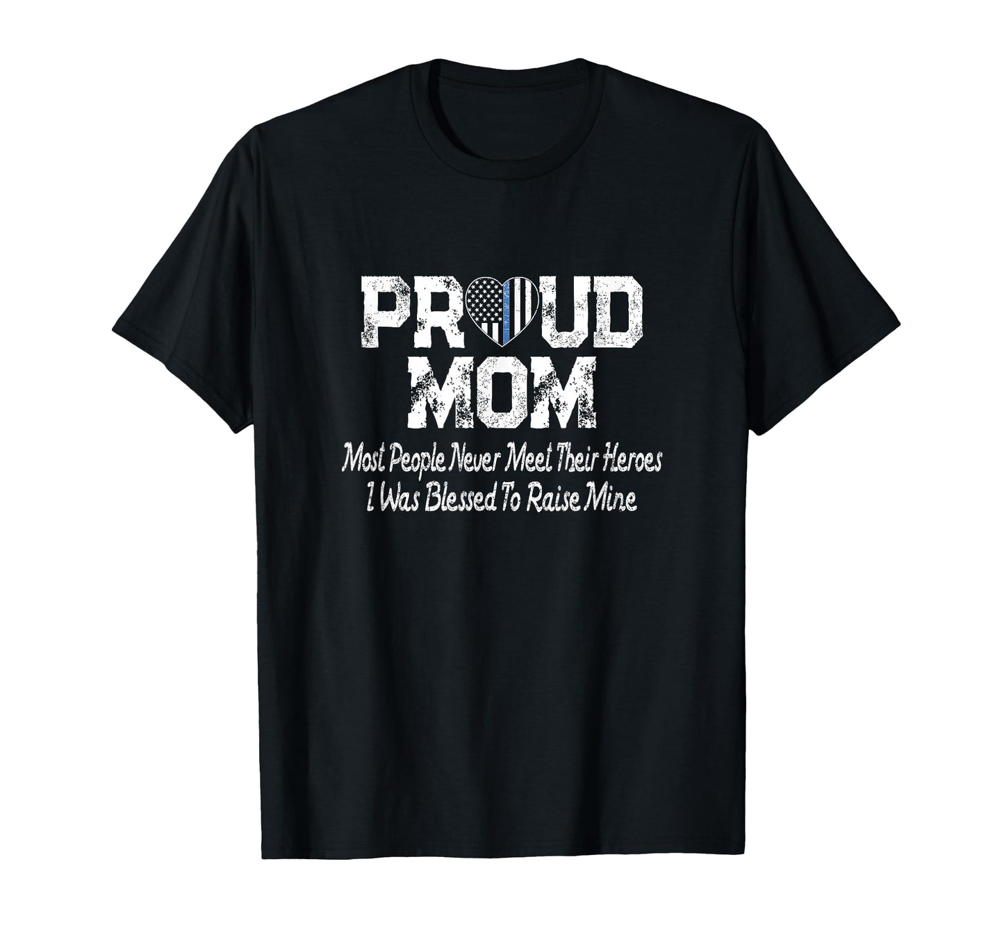 Proud Police Officer Mom Thin Blue Line T-Shirt - Graphic Print Unisex - T-Shirt, Sweatshirt, Hoodie