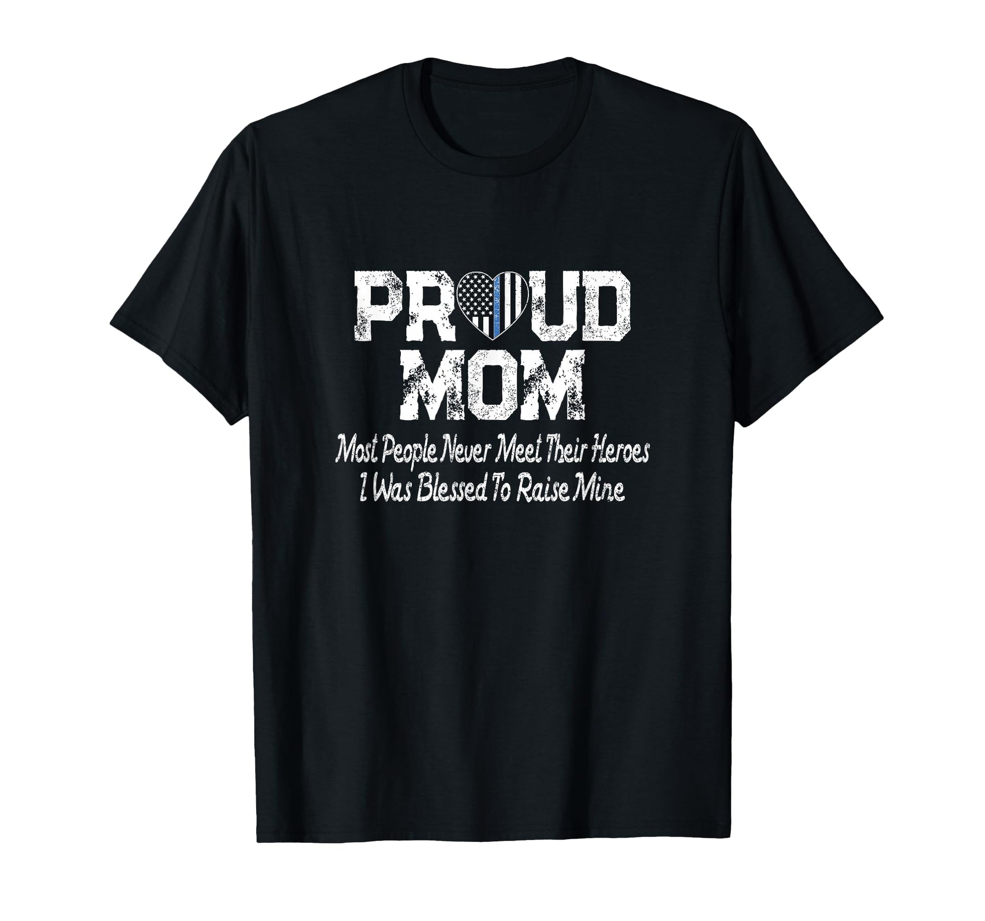 Proud Police Officer Mom Thin Blue Line T-Shirt - Graphic Print Unisex - T-Shirt, Sweatshirt, Hoodie