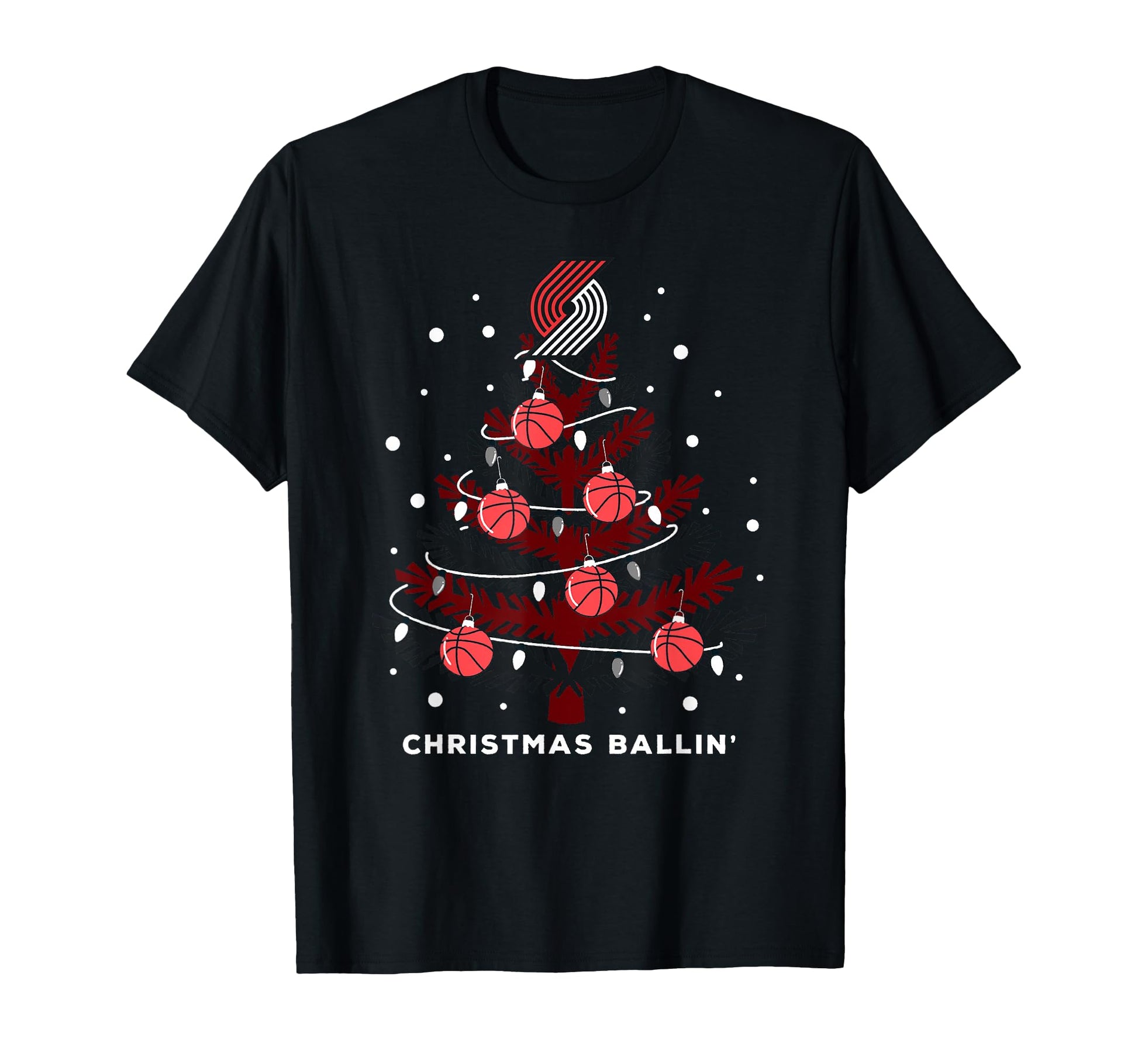 Nba Portland Trail Blazers X Mas Tree T-Shirt - Graphic Print Men Women - T-Shirt, Sweatshirt, Hoodie
