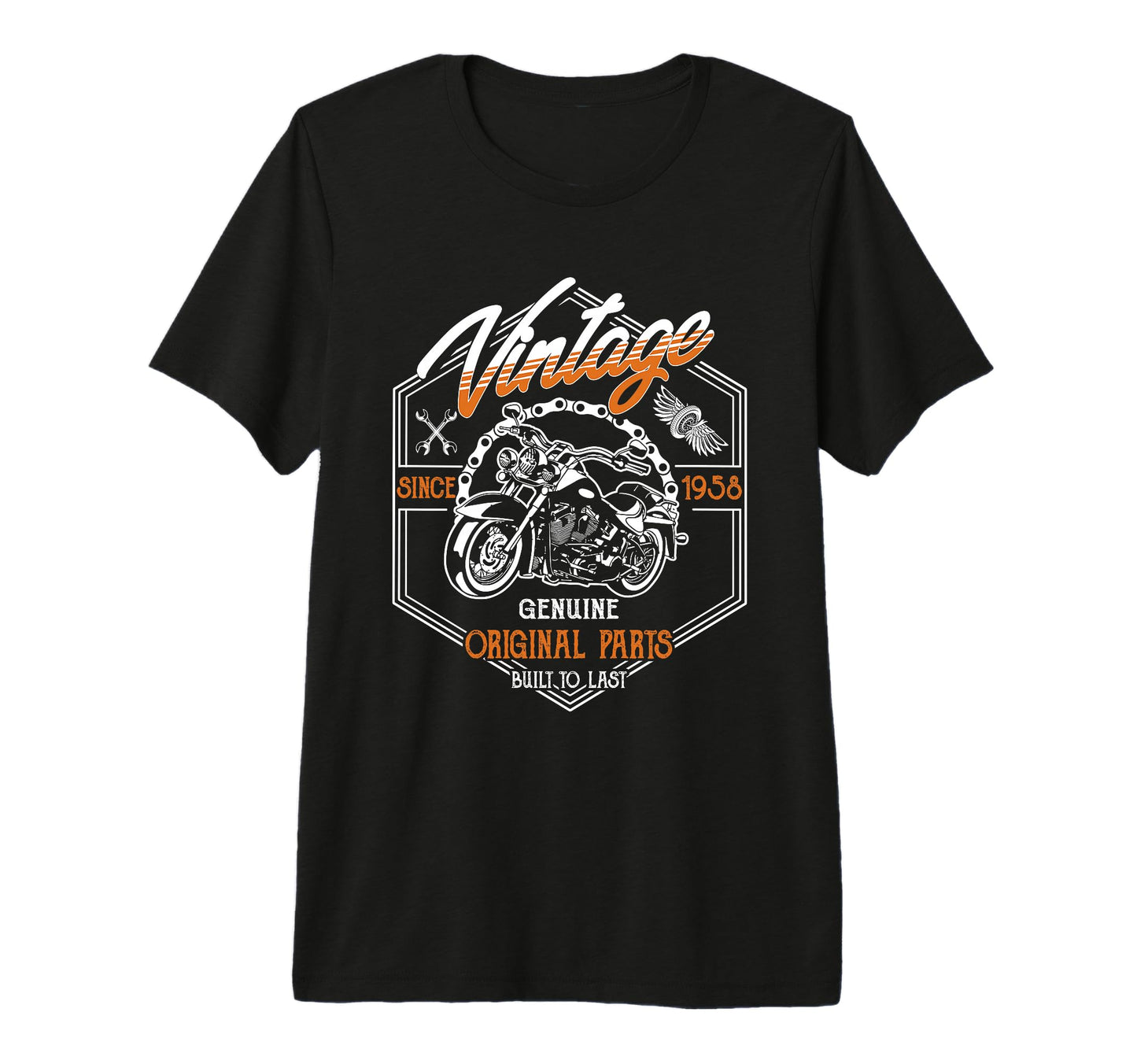 Birthday 1958 Gift Motorcycle 68 Years T-Shirt - Custom Art Print Unisex - T-Shirt, Sweatshirt, Hoodie