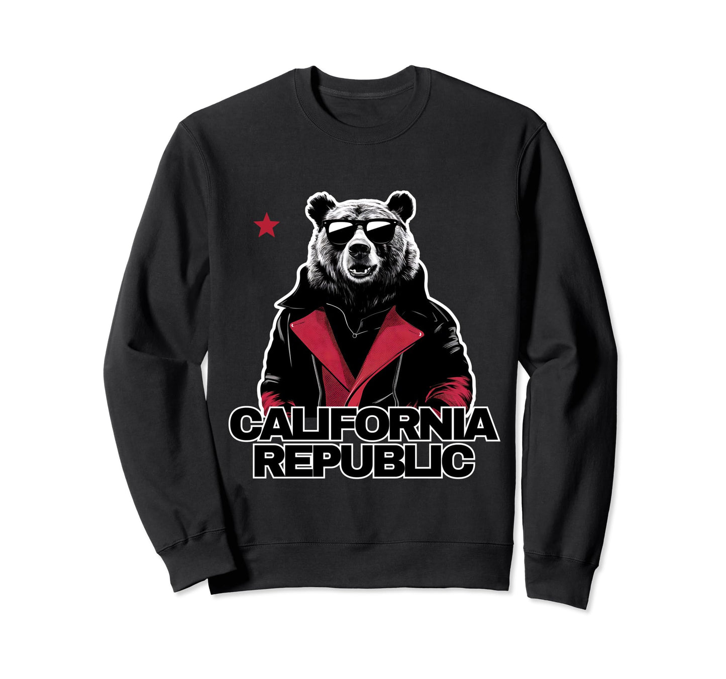 California Republic Grizzly Bear Sweatshirt - Fun Novelty Design Men Women - T-Shirt, Sweatshirt, Hoodie