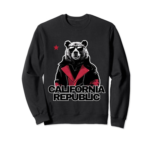 California Republic Grizzly Bear Sweatshirt - Fun Novelty Design Men Women - T-Shirt, Sweatshirt, Hoodie