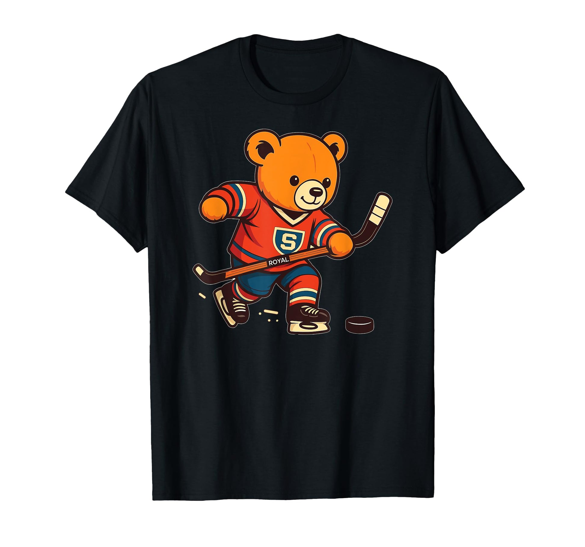 Sport Theme Dad Mom Aunt Hockey Teddy T-Shirt - Minimalist Print Men Women - T-Shirt, Sweatshirt, Hoodie