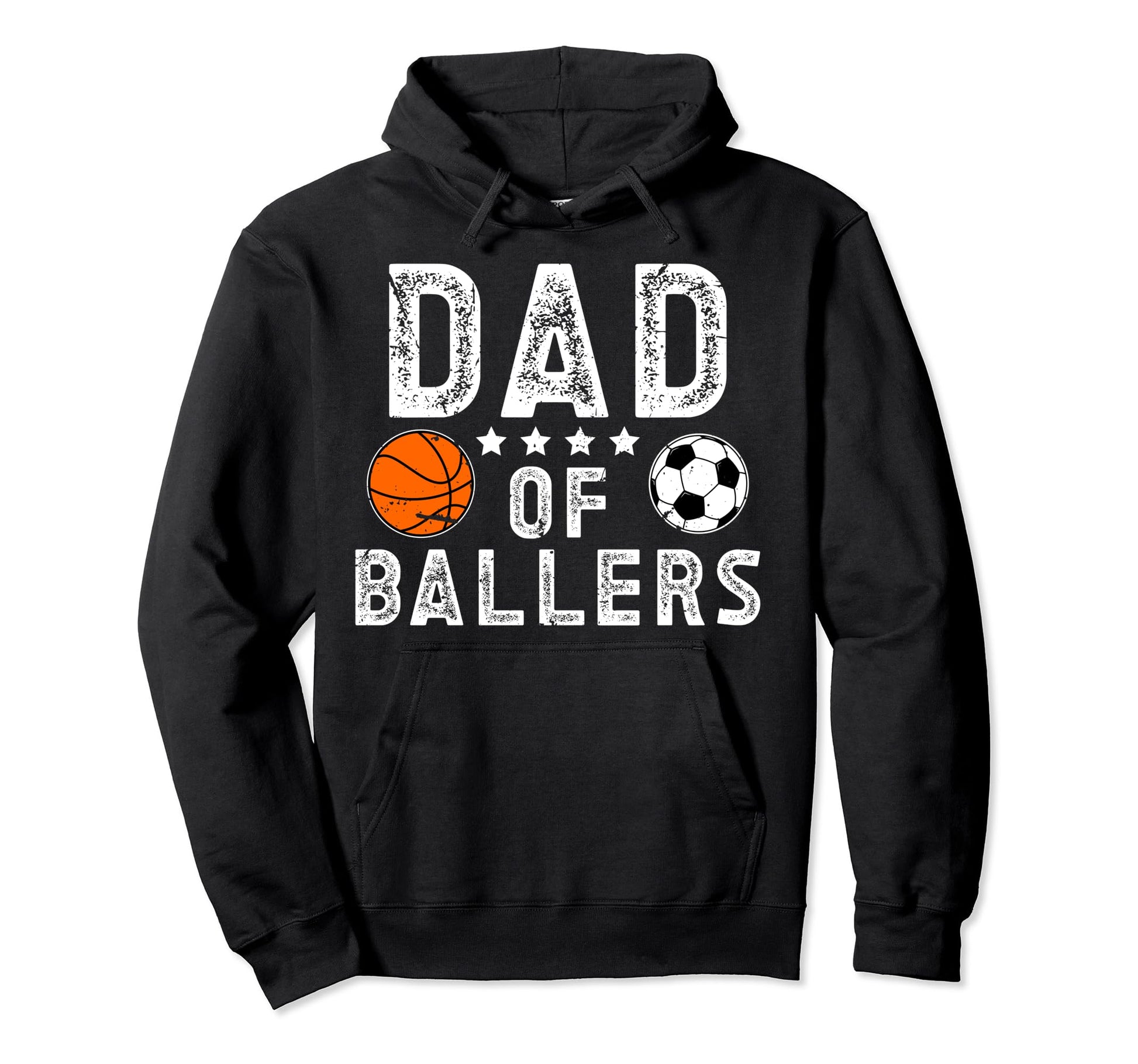 Dad Ballers Soccer Basketball Dad Hoodie - Unique Graphic Men Women - T-Shirt, Sweatshirt, Hoodie