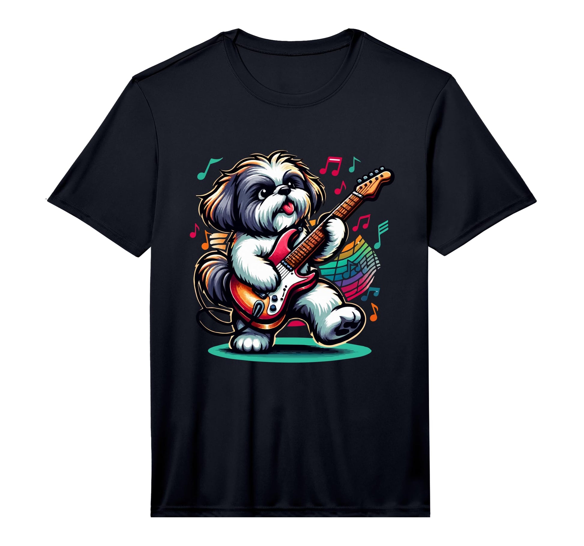 Mens Music Dog Lover Musician Guitar T-Shirt - Novelty Apparel for Adults - T-Shirt, Sweatshirt, Hoodie