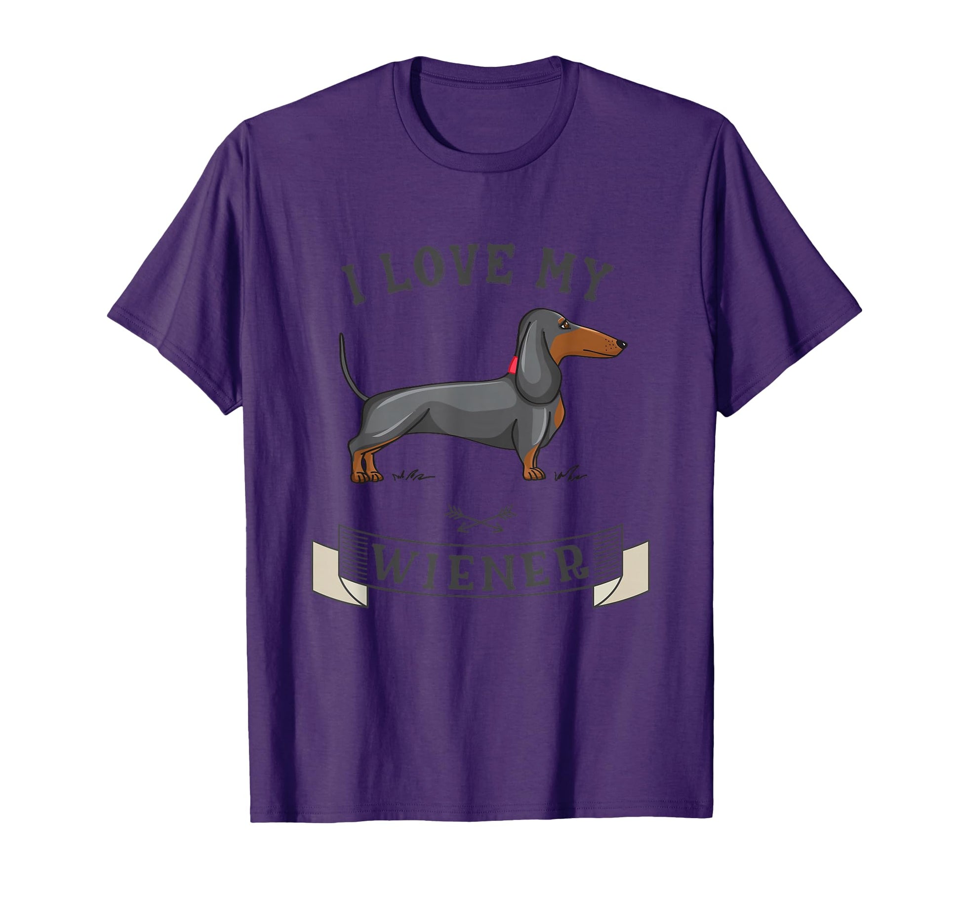 I Love My Wiener Dachshund Weiner Dog T-Shirt - Novelty Apparel for Adults - T-Shirt, Sweatshirt, Hoodie