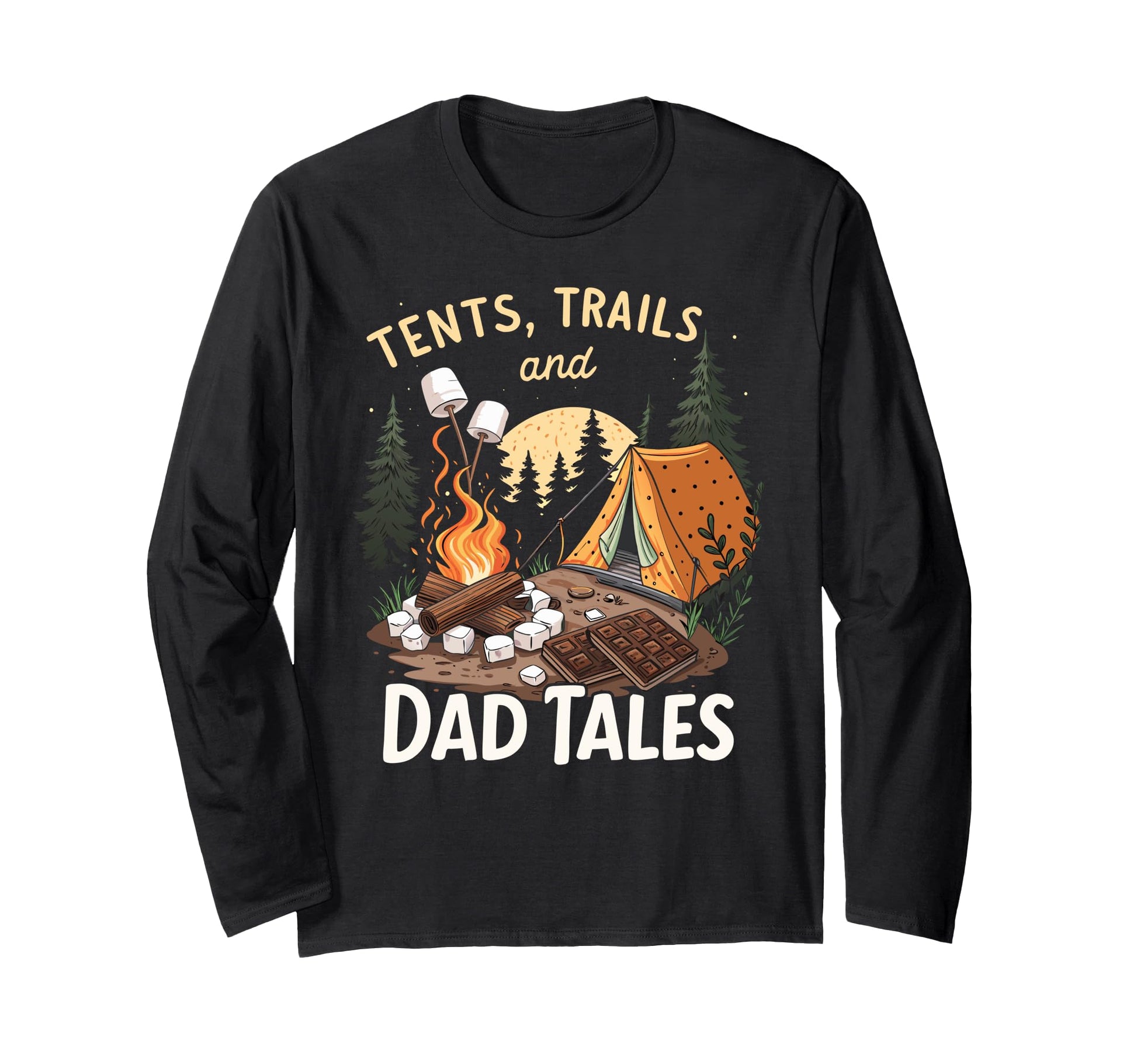 Tents Trails And Dad Tales Hiking Hoodie - Unique Graphic Men Women - T-Shirt, Sweatshirt, Hoodie