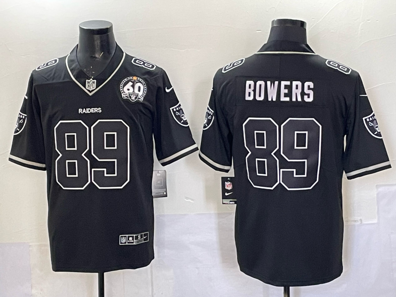 Men's Las Vegas Raiders Brock Bowers Black Retired Player Jersey football jersey product view 1
