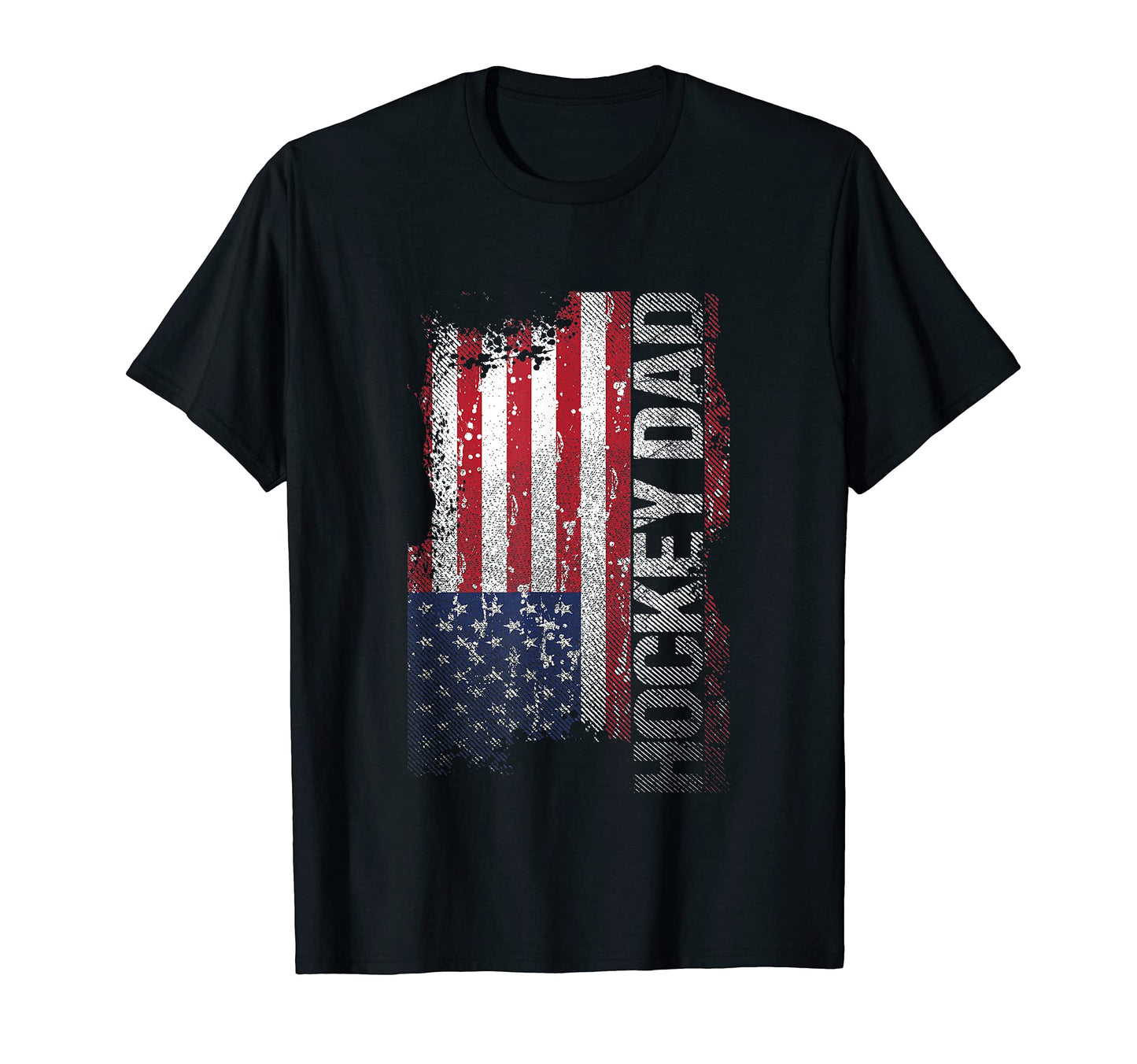 Hockey Dad Flag Usa Flag Hockey T-Shirt - Custom Art Print for Adults - T-Shirt, Sweatshirt, Hoodie