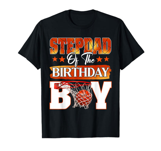 Basketball Stepdad Birthday Family T-Shirt - Custom Art Print for Adults - T-Shirt, Sweatshirt, Hoodie