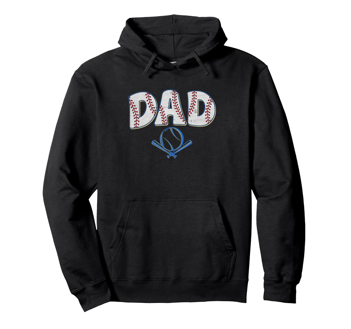Baseball Dad Happy Fathers Day Hoodie - Custom Art Print Men Women - T-Shirt, Sweatshirt, Hoodie