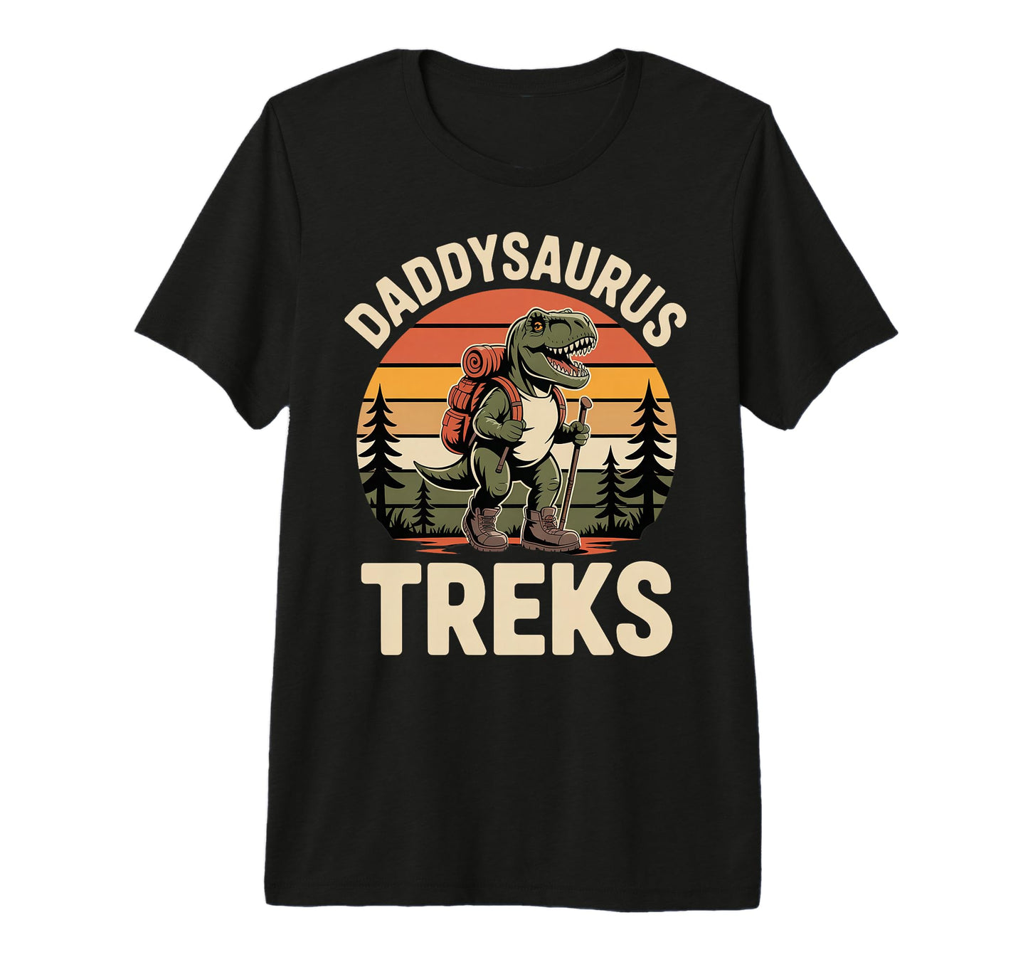 Funny Daddysaurus Hiking Dads Tri Blend T-Shirt - Custom Art Print Unisex - T-Shirt, Sweatshirt, Hoodie