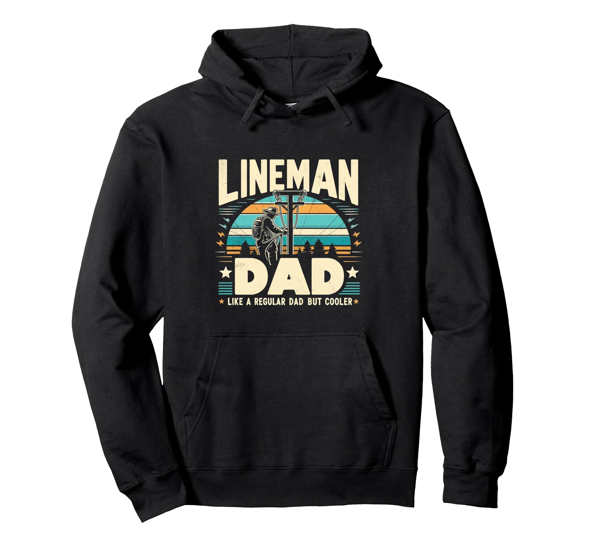 Lineman Dad But Cooler Funny Lineman Hoodie - Novelty Apparel for Adults - T-Shirt, Sweatshirt, Hoodie