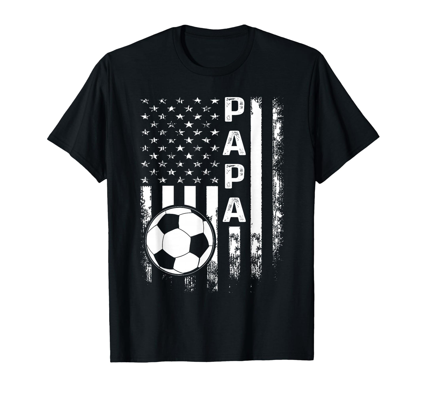 Soccer Papa American Flag T-Shirt - Casual Everyday Wear for Adults - T-Shirt, Sweatshirt, Hoodie