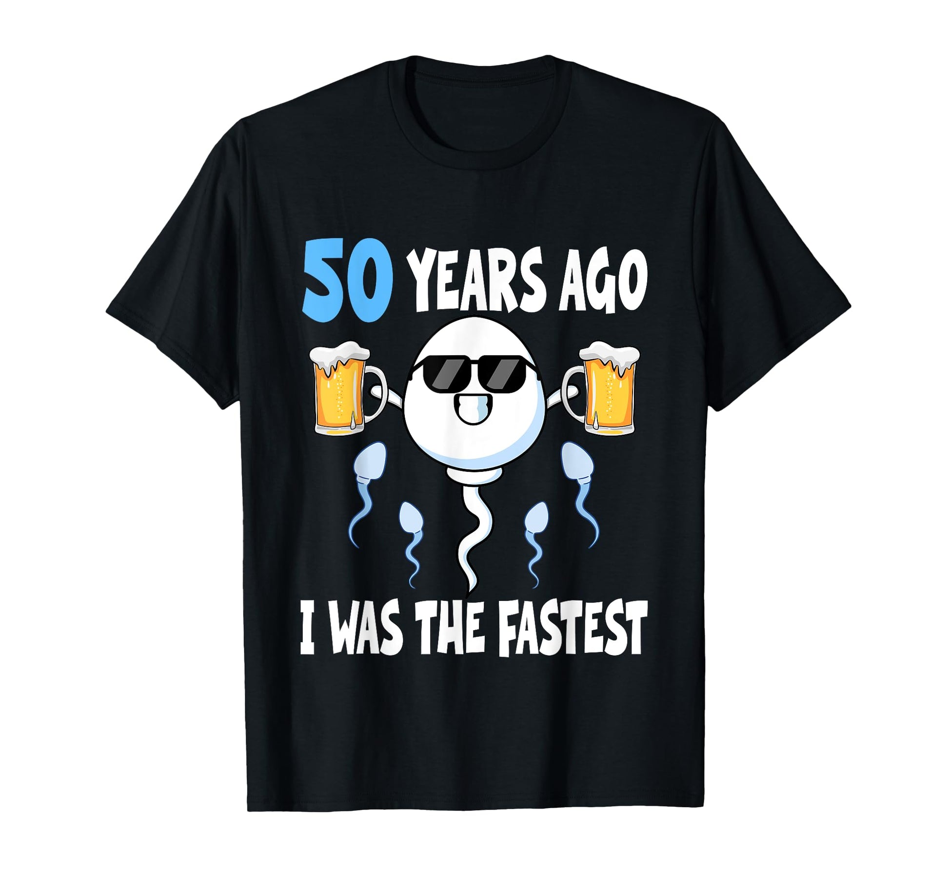 50 Years Ago I Was Fastest Birthday T-Shirt - Trendy Graphic for Adults - T-Shirt, Sweatshirt, Hoodie