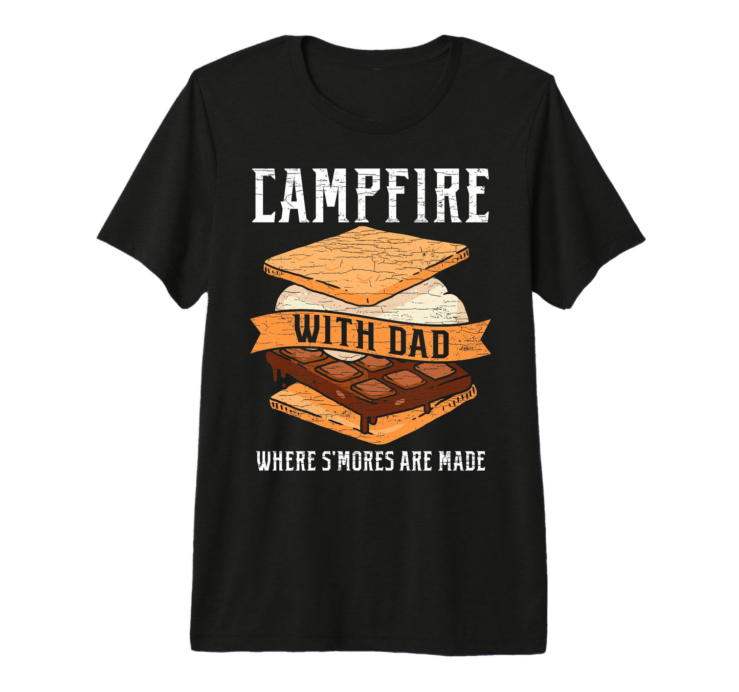 Mens Smores Camping Dad Tri Blend T-Shirt - Fun Novelty Design for Adults - T-Shirt, Sweatshirt, Hoodie