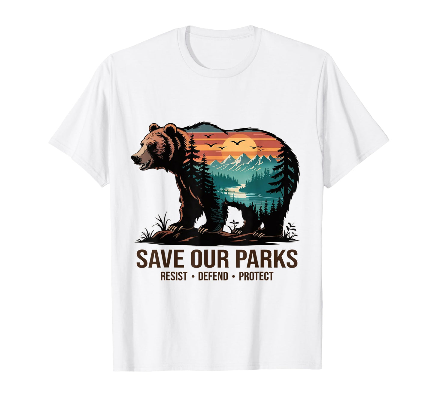 Save Our Parks Environmental Hiking T-Shirt - Custom Art Print Men Women - T-Shirt, Sweatshirt, Hoodie