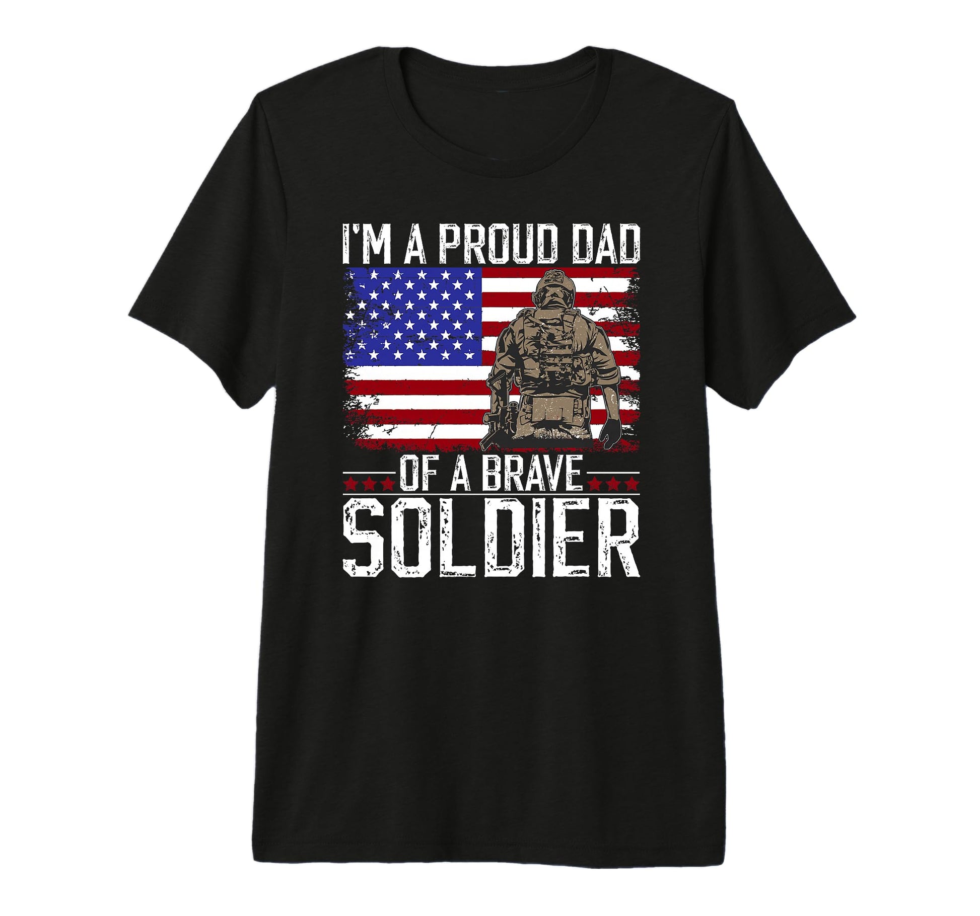 Mens Im Proud Dad Military Dad Us Flag T-Shirt - Graphic Print Unisex - T-Shirt, Sweatshirt, Hoodie