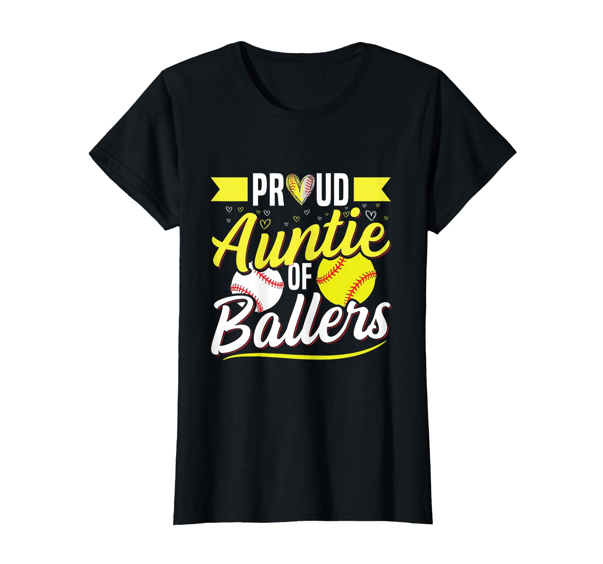 Ballers Auntie Baseball And Softball T-Shirt - Custom Art Print Unisex - T-Shirt, Sweatshirt, Hoodie