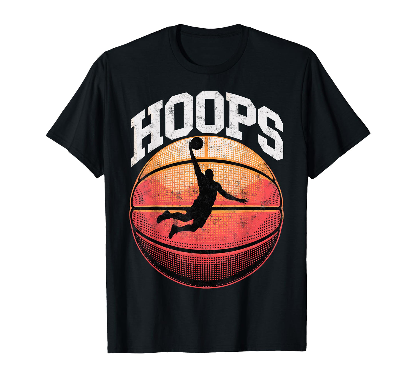 Hoops Basketball Ball Basketball T-Shirt - Novelty Apparel Men Women - T-Shirt, Sweatshirt, Hoodie