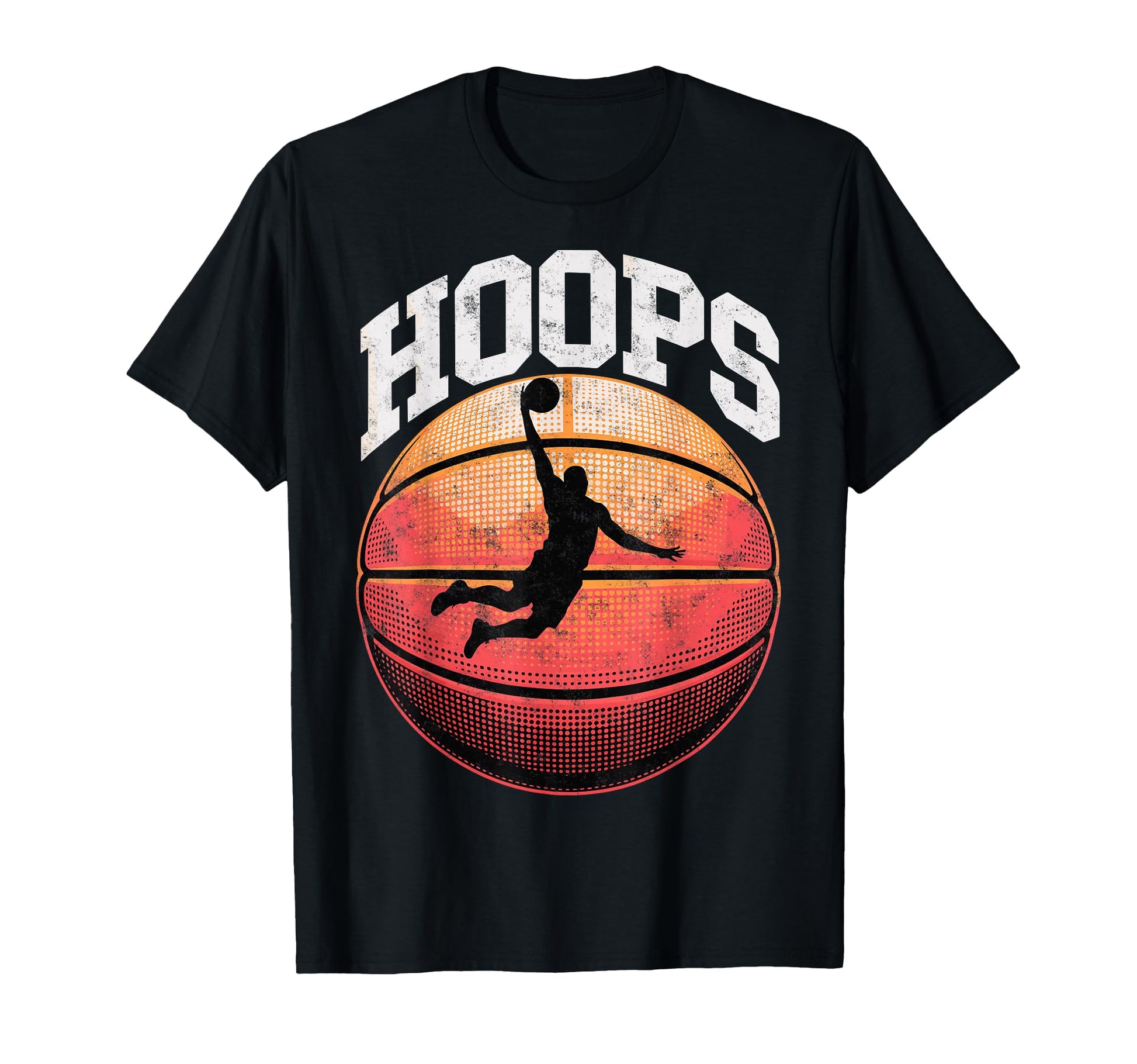 Hoops Basketball Ball Basketball T-Shirt - Novelty Apparel Men Women - T-Shirt, Sweatshirt, Hoodie