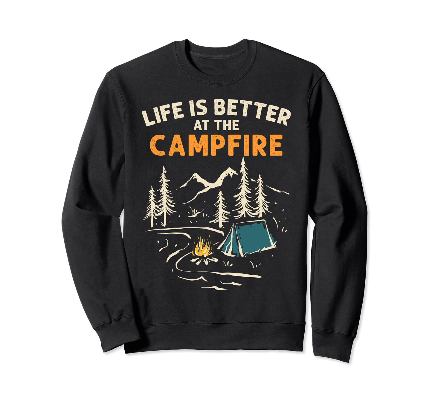 Camper Camp Camping Campfire Sweatshirt - Casual Everyday Wear for Adults - T-Shirt, Sweatshirt, Hoodie