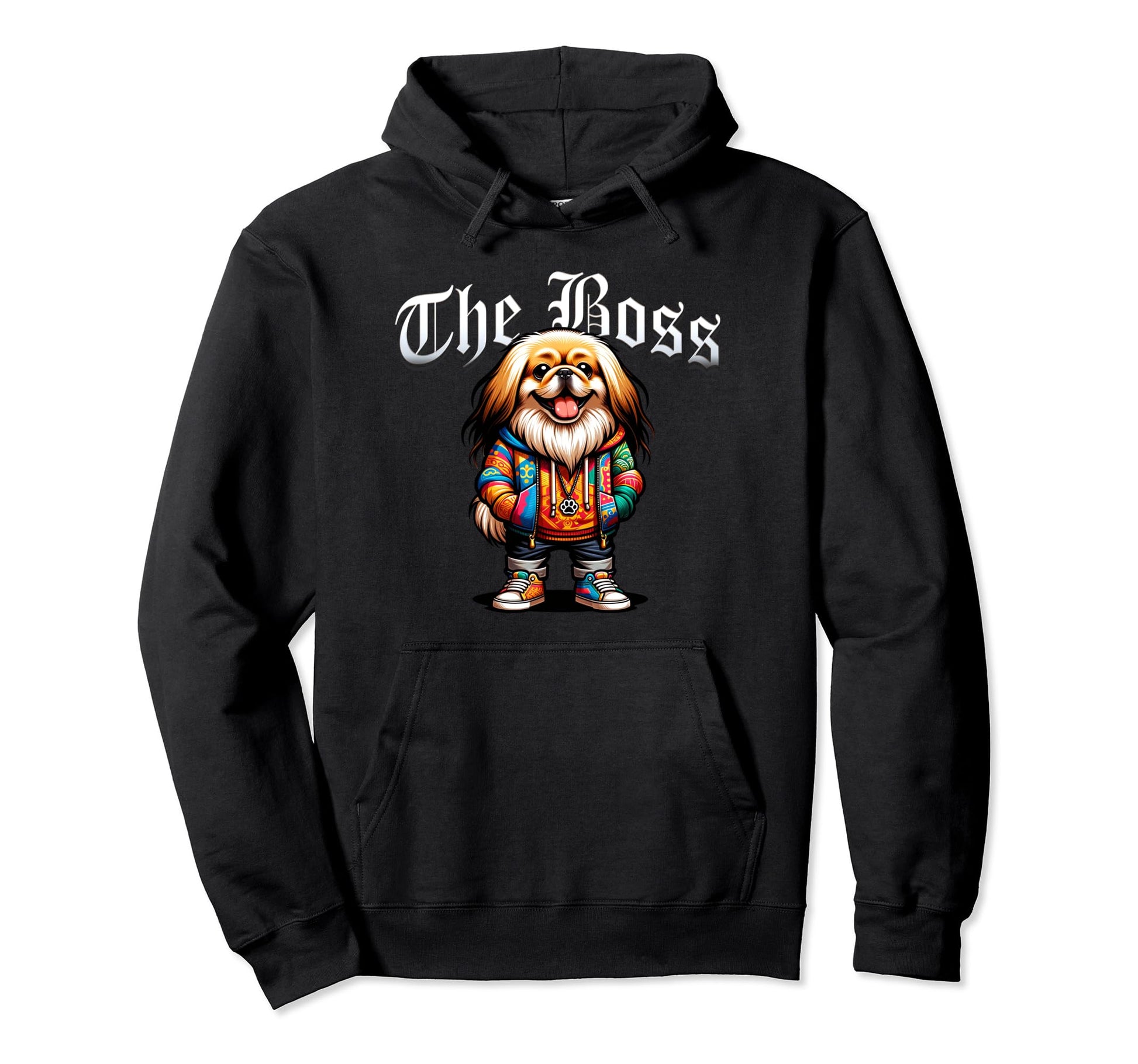 Pekingese Dog Boss Jacket Outfit Dog Mom Hoodie - Novelty Apparel Unisex - T-Shirt, Sweatshirt, Hoodie