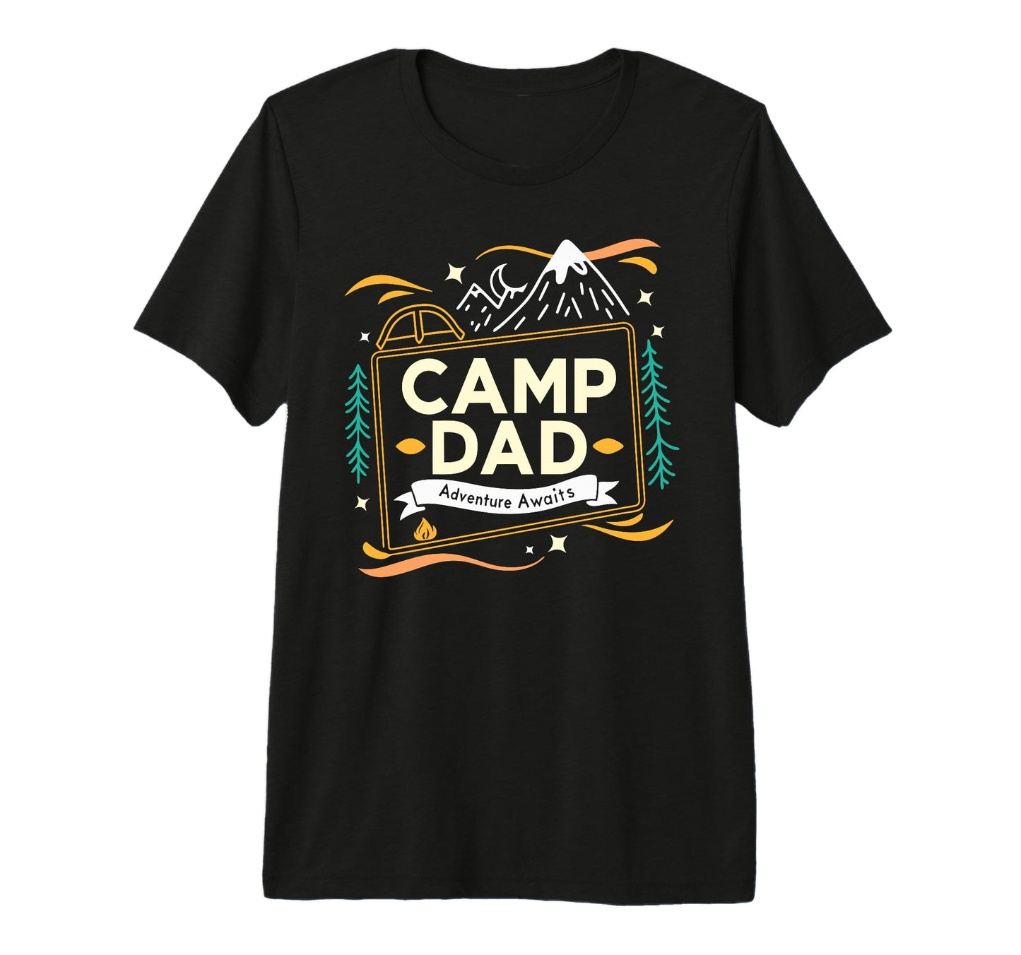 Mens Camping Dad Adventure Awaits T-Shirt - Aesthetic Graphic Men Women - T-Shirt, Sweatshirt, Hoodie