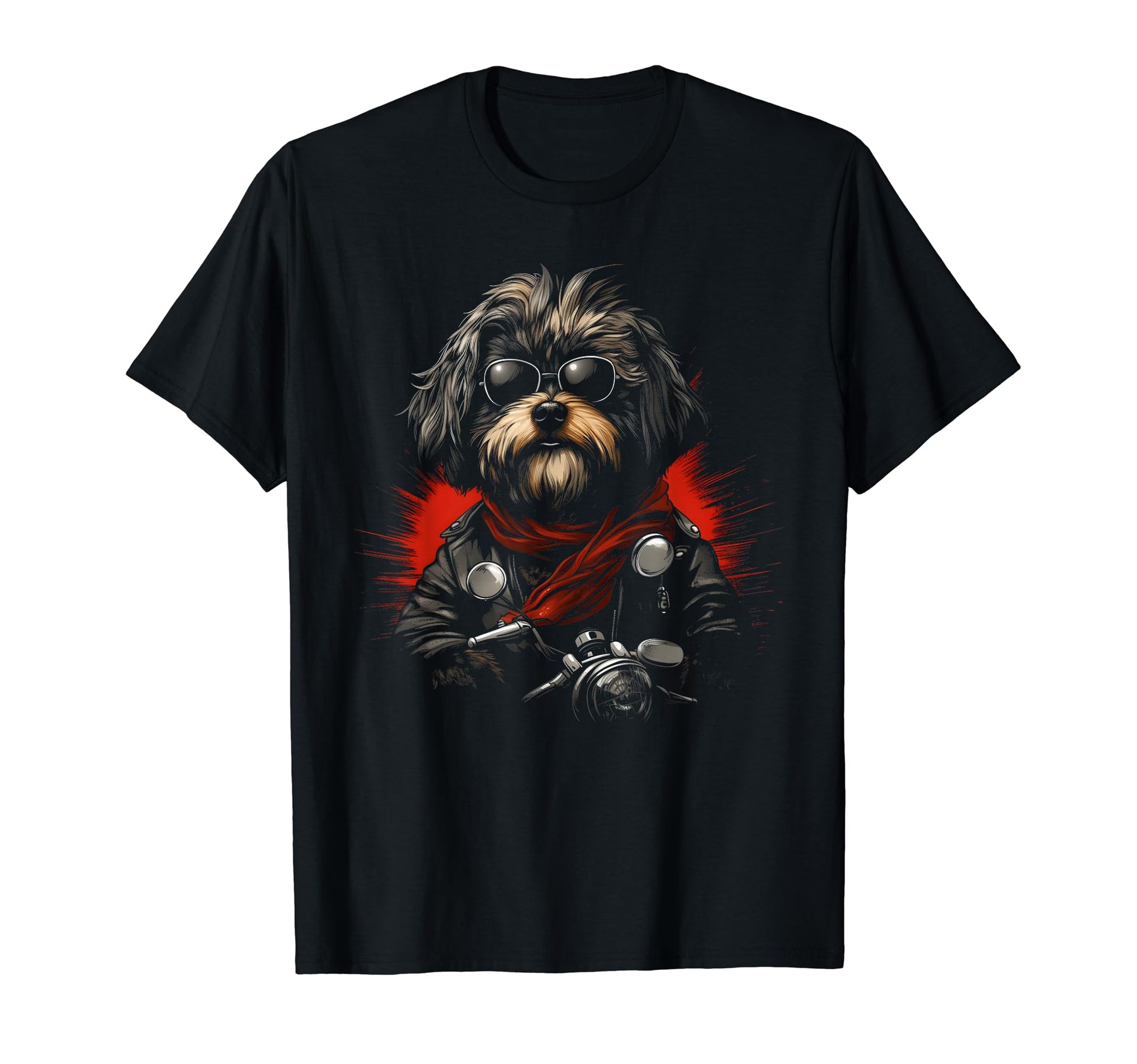 Motorcycle Dad Biker Dog Funny Havanese T-Shirt - Novelty Apparel Unisex - T-Shirt, Sweatshirt, Hoodie