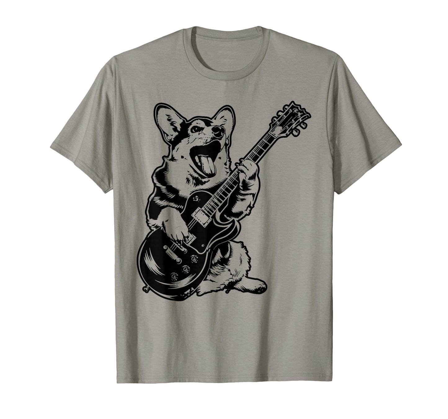 Dog Guitarist Guitar Pembroke Welsh T-Shirt - Custom Art Print Men Women - T-Shirt, Sweatshirt, Hoodie