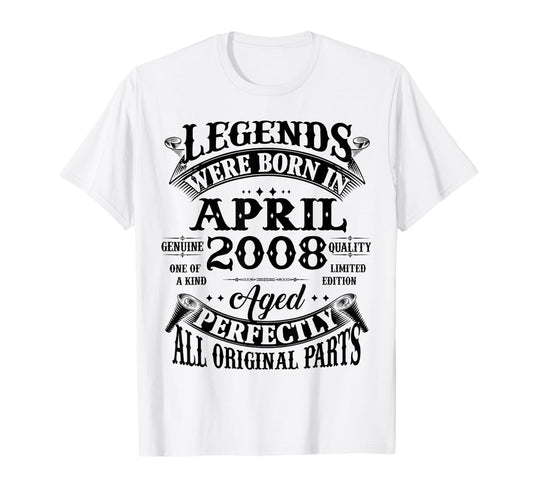 18Th Birthday Gift Legend Born April T-Shirt - Unique Graphic for Adults - T-Shirt, Sweatshirt, Hoodie