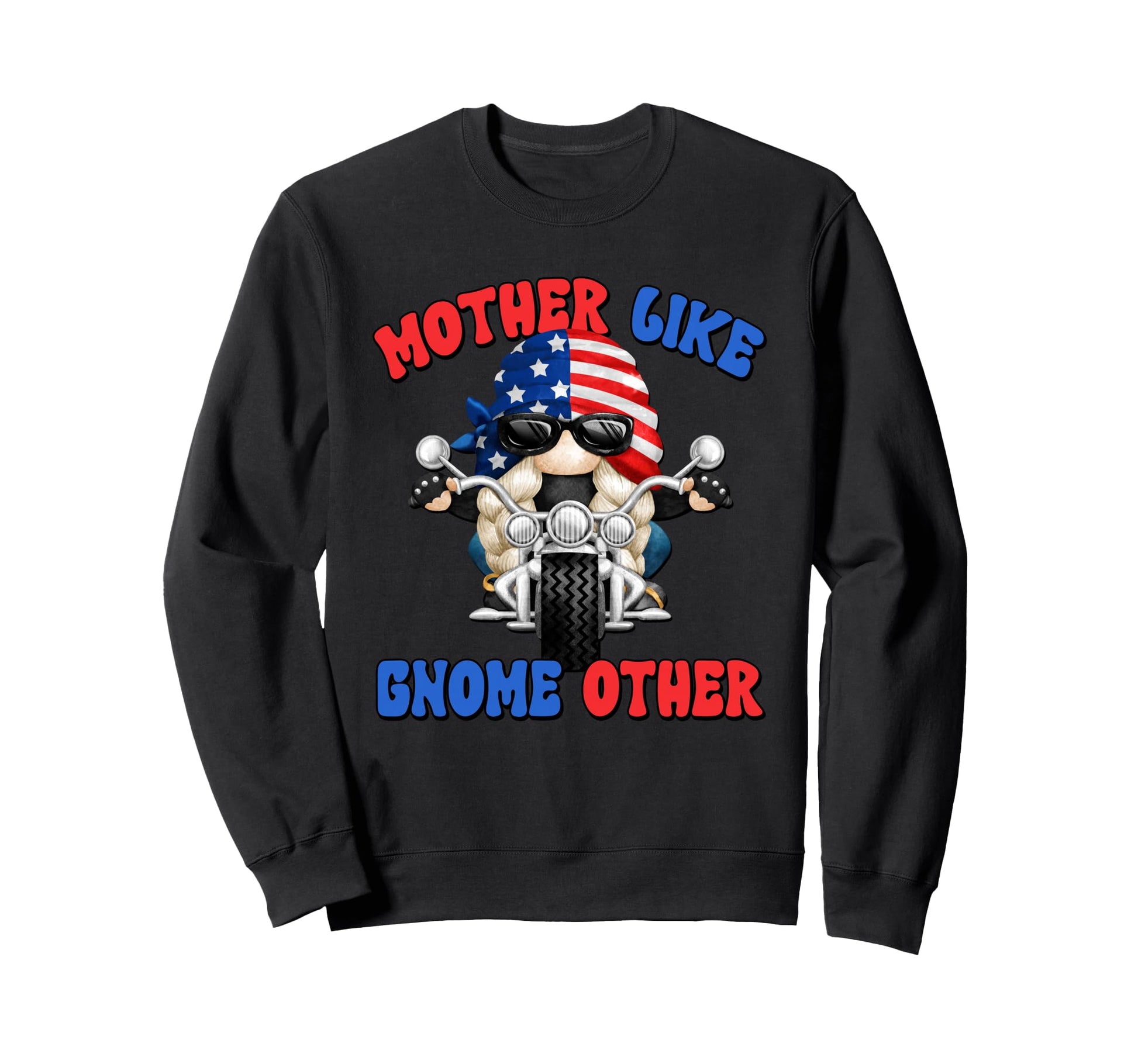 Motorcycle And Letter Biker Mom Sweatshirt - Aesthetic Graphic for Adults - T-Shirt, Sweatshirt, Hoodie