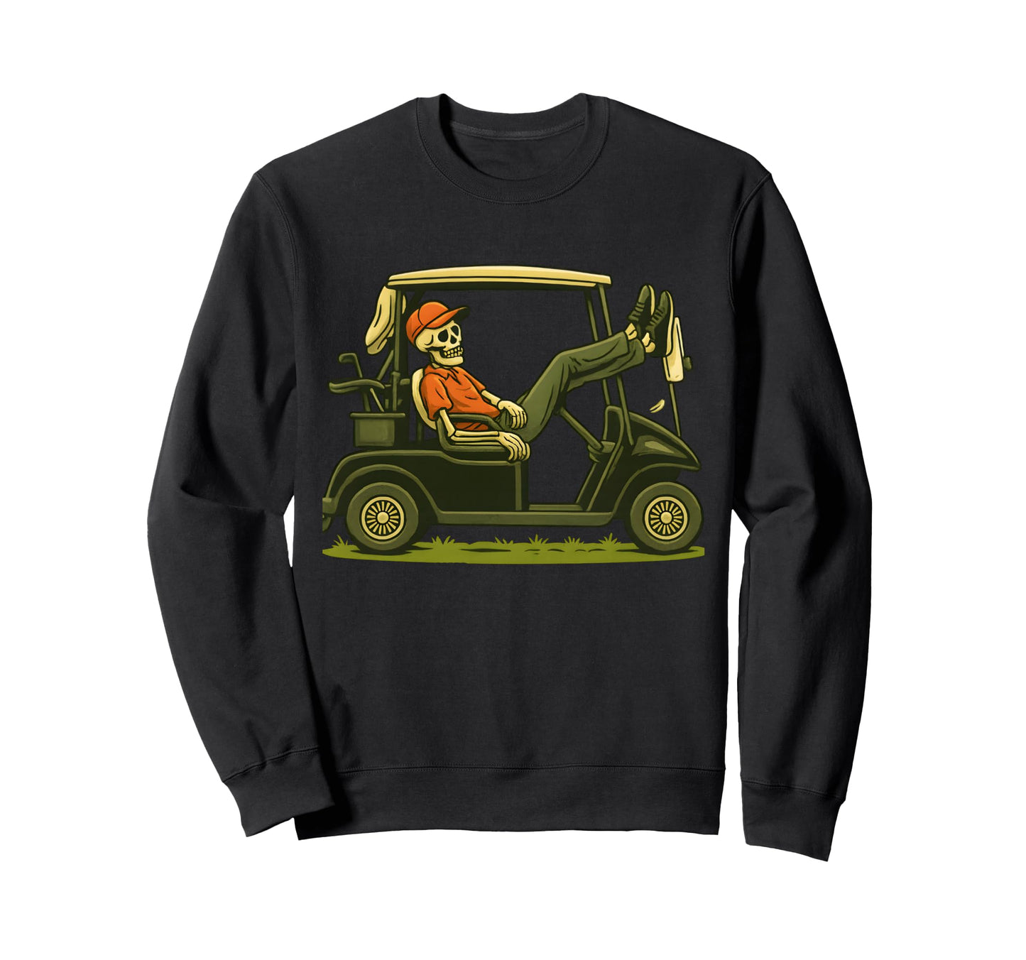 Skeleton Golf Halloween Golfer Sweatshirt - Custom Art Print Men Women - T-Shirt, Sweatshirt, Hoodie