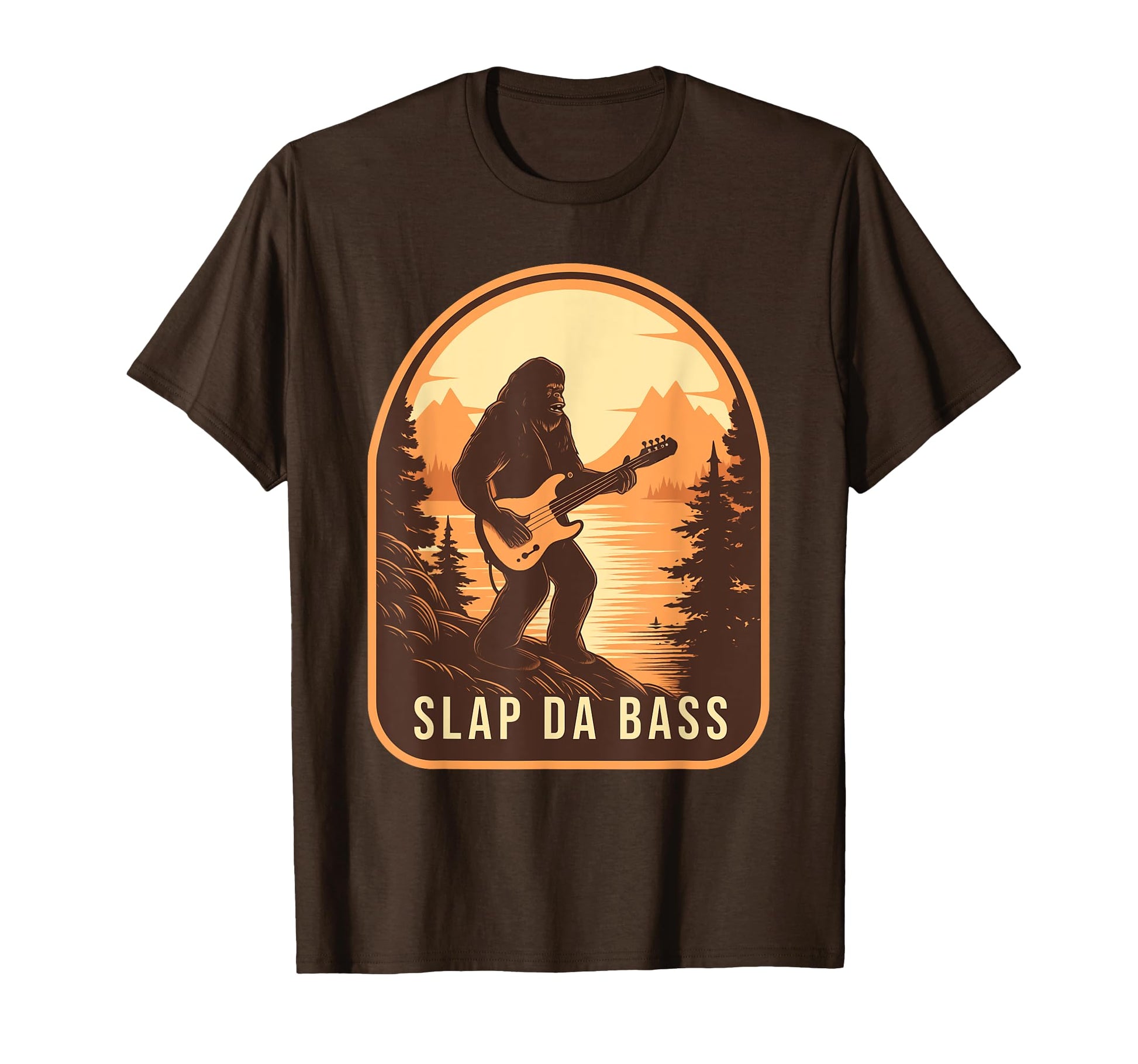 Funny Bigfoot Slap Da Bass Sasquatch Music T-Shirt - Graphic Print Unisex - T-Shirt, Sweatshirt, Hoodie