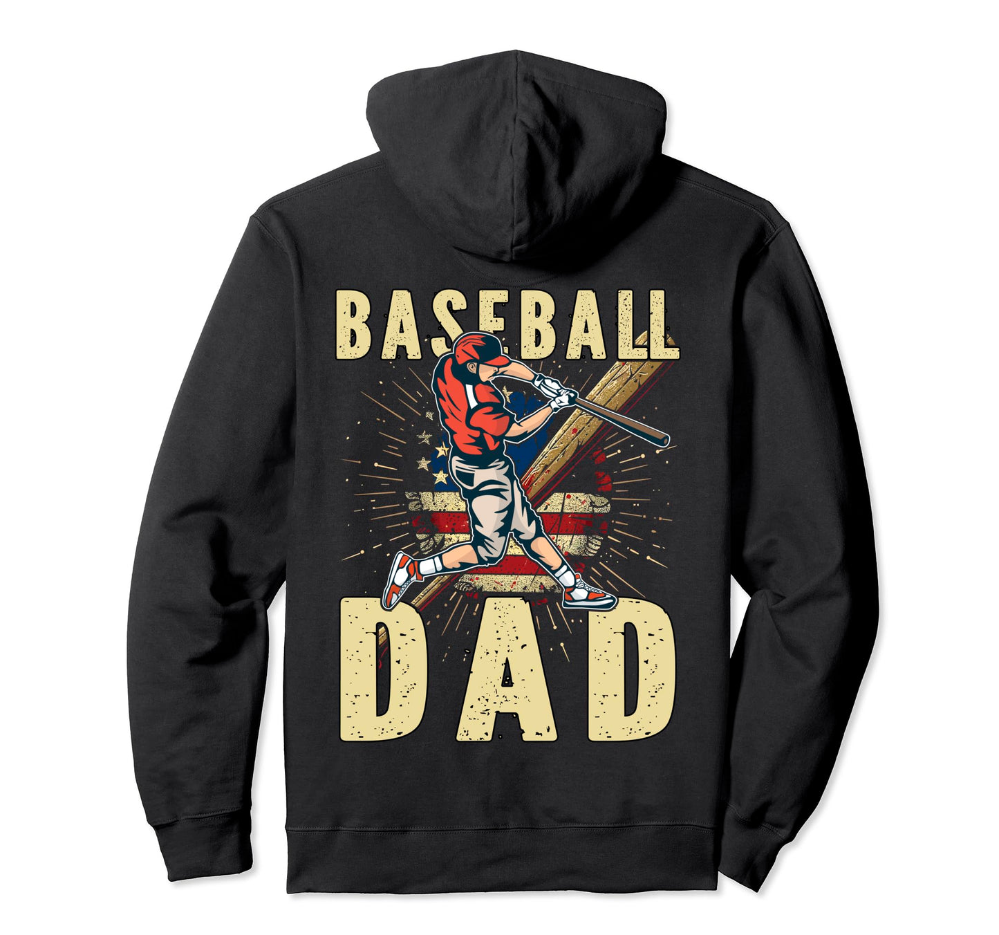 Baseball Dad Fathers Day Love Daddy Hoodie - Novelty Apparel Men Women - T-Shirt, Sweatshirt, Hoodie