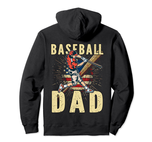Baseball Dad Fathers Day Love Daddy Hoodie - Novelty Apparel Men Women - T-Shirt, Sweatshirt, Hoodie
