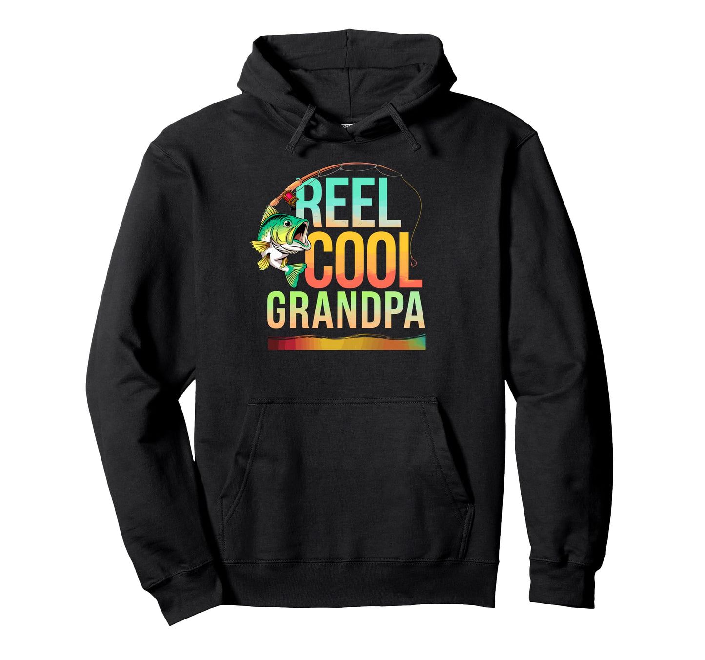Reel Grandpa Fisherman Grandad Bass Hoodie - Casual Everyday Wear Unisex - T-Shirt, Sweatshirt, Hoodie