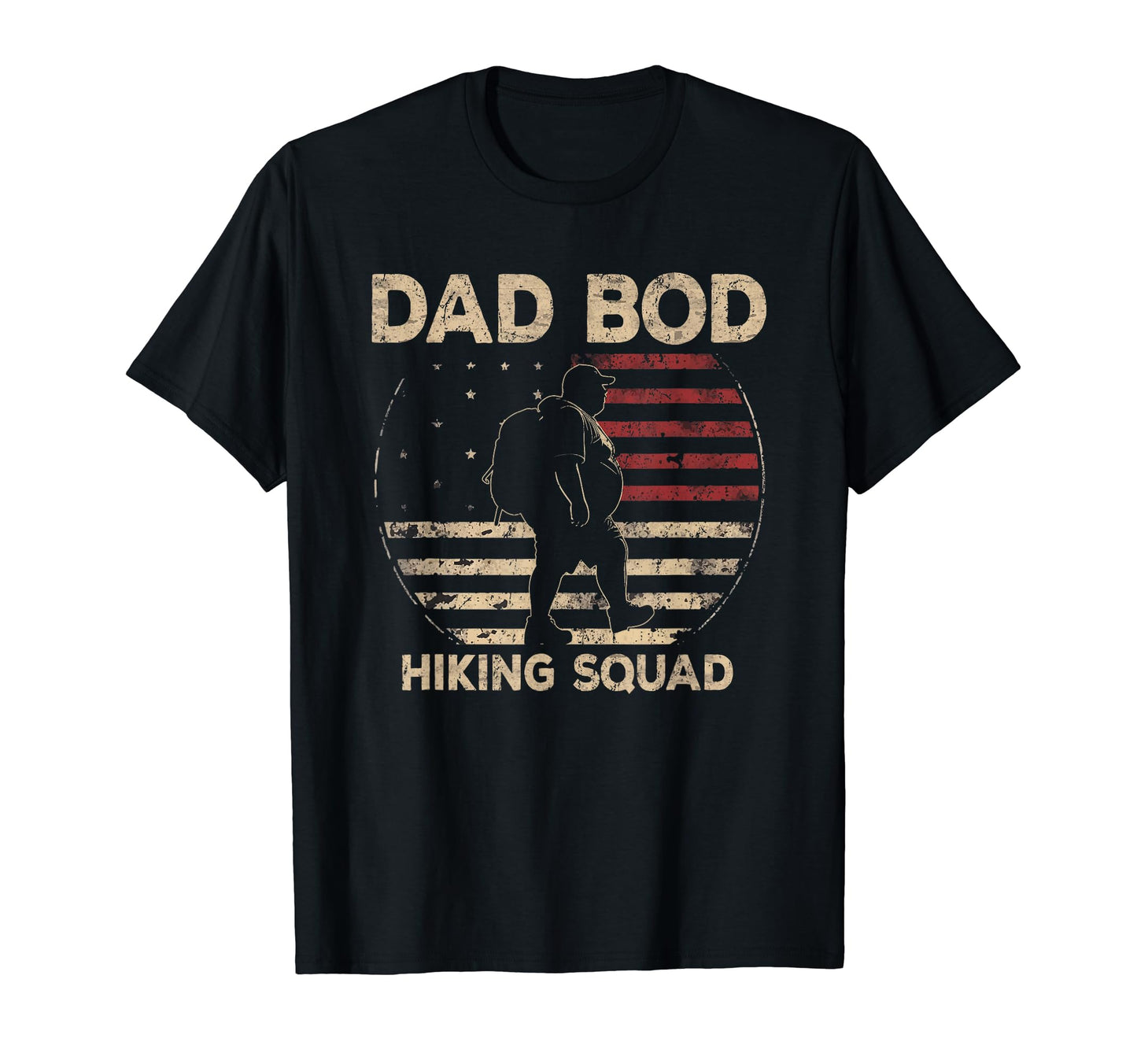 Dad Bod Hiking Squad Hiking Dad Us Flag T-Shirt - Unique Graphic Men Women - T-Shirt, Sweatshirt, Hoodie